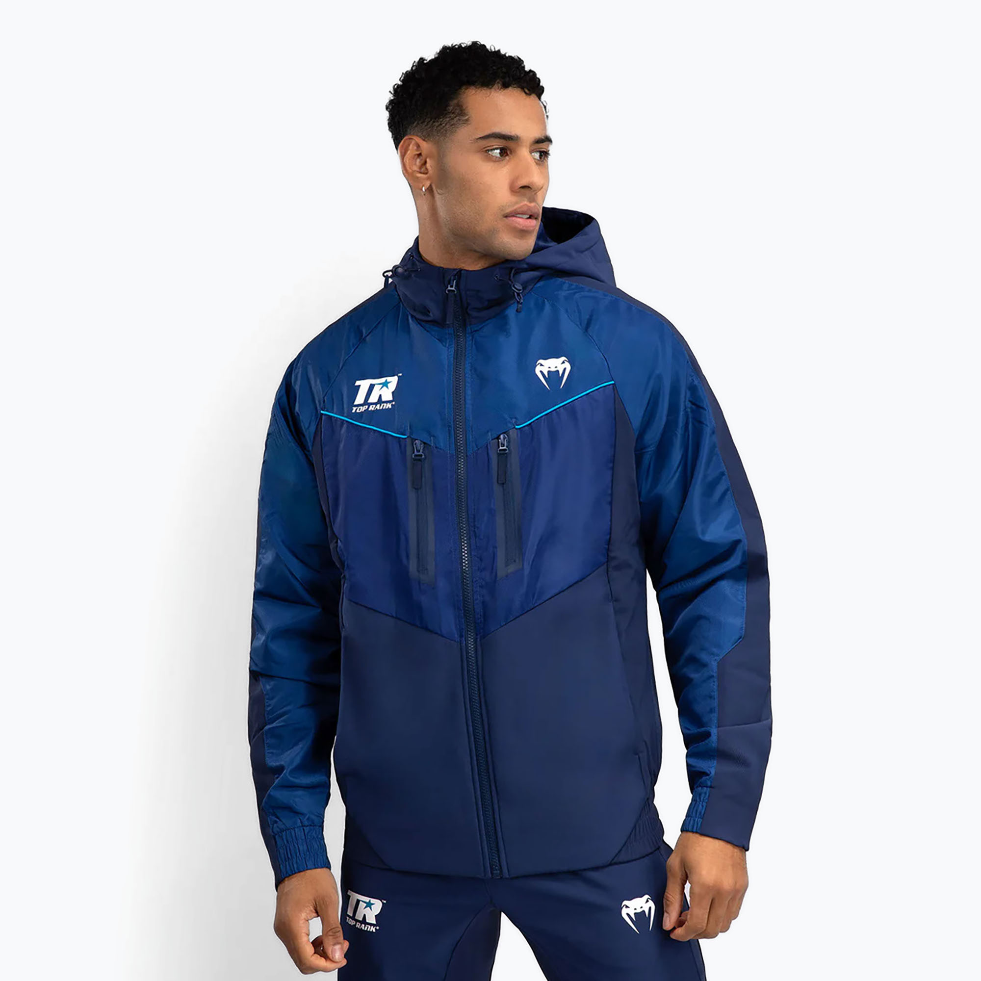 Venum X Top Rank Original Felpa con cappuccio full zip da uomo blu navy (M) (X Top Rank Original Men'S Full Zip Hoodie VENUM-05304-004)