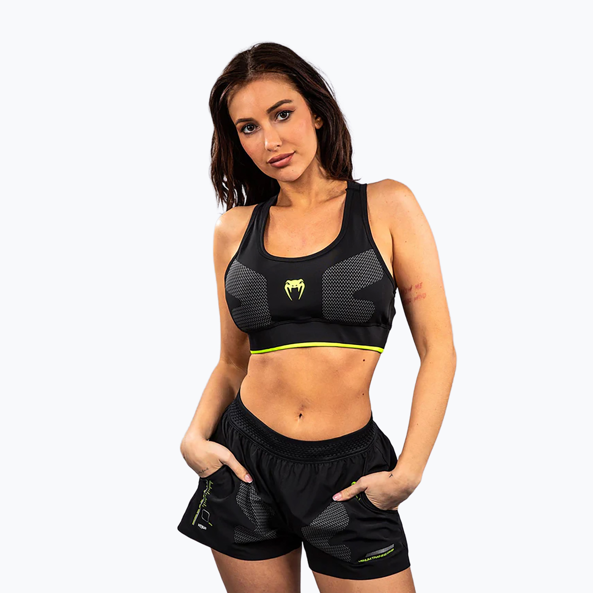 Reggiseno da allenamento Venum Training Camp 4.0 nero/verde scuro
