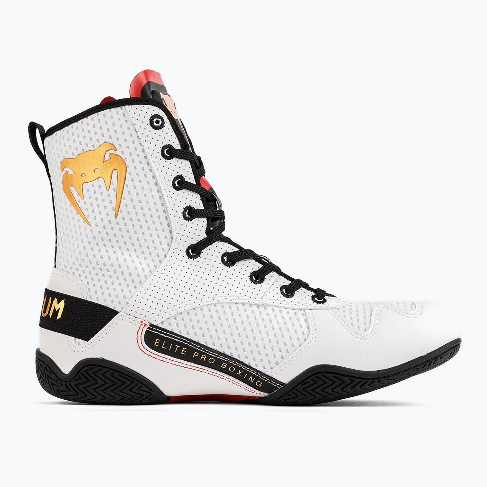 Stivali da boxe Venum Elite logo ghiaccio/oro (45.5 EU) (Elite Boxing VENUM-03681-002)