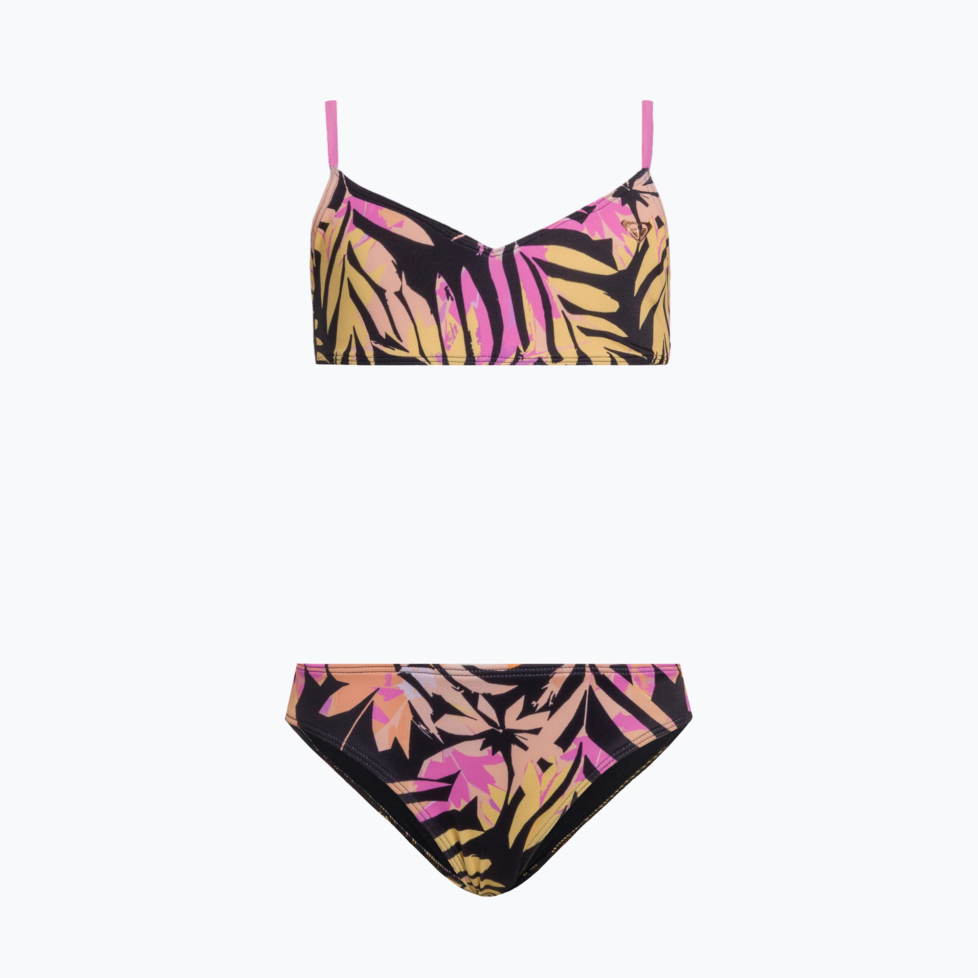 Costume da bagno due pezzi ROXY Active Joy Basic Triangle Set antracite zebra bambina (91 cm) (Active Joy Basic Triangle Set ERGX203501)