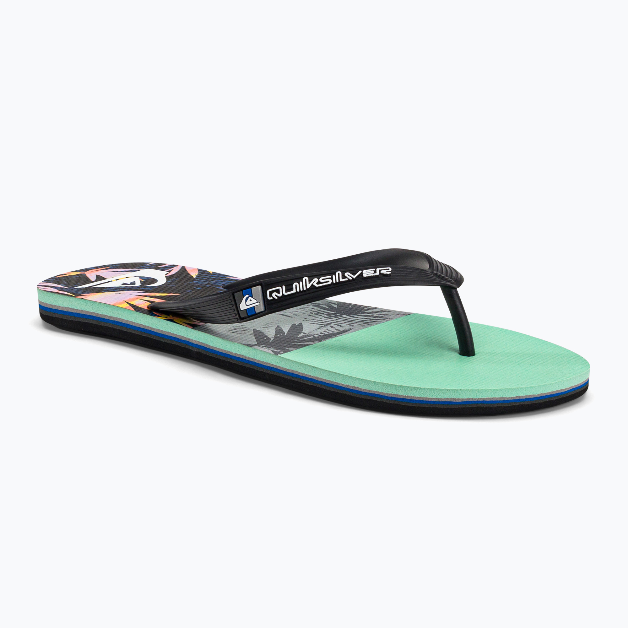 Infradito Quiksilver Molokai Panel uomo nero/blu/grigio (41 (8 US)) (Molokai Panel AQYL101263-XKBS)