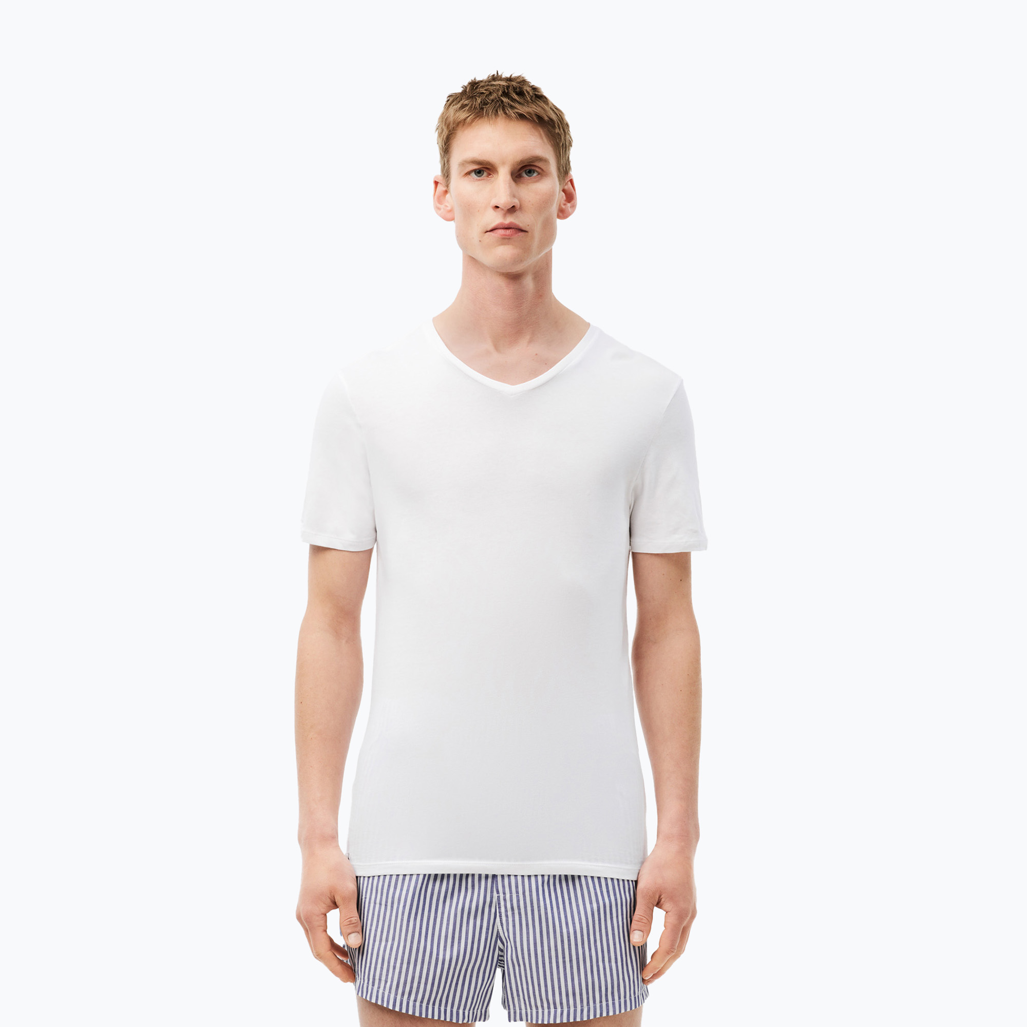 Maglietta Lacoste uomo TH3374 3-pack bianco (S) (TH3374)