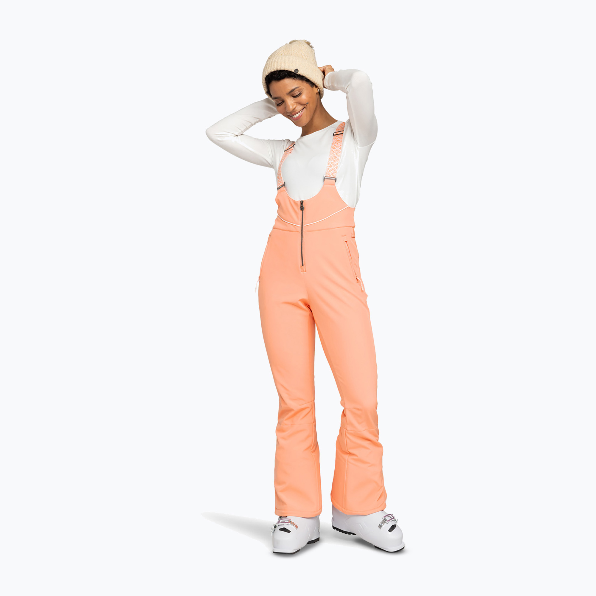 Pantaloni da snowboard donna ROXY Summit Bib rosa pesca