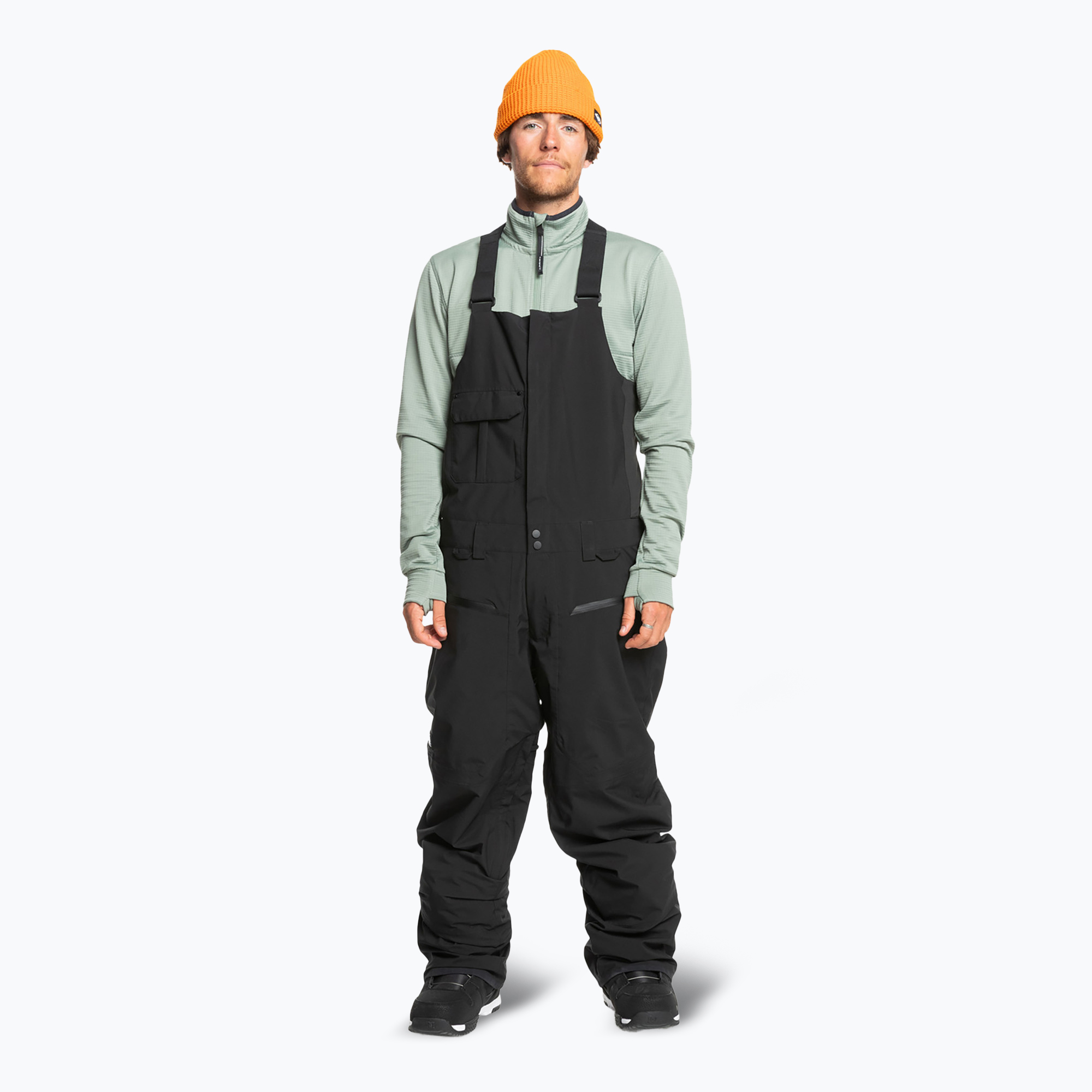 Pantaloni da snowboard Quiksilver Utility Bib da uomo nero vero (XS) (Utility Bib EQYTP03217-KVJ0)