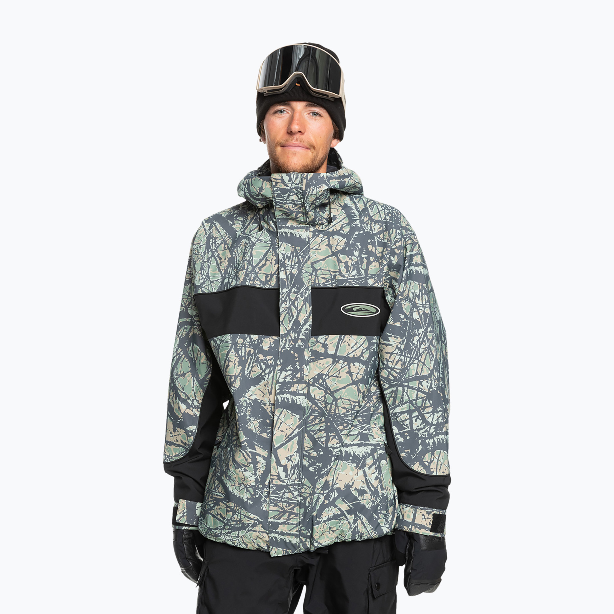 Giacca da snowboard Quiksilver High Altitude 20K woodland abstract sea spray da uomo