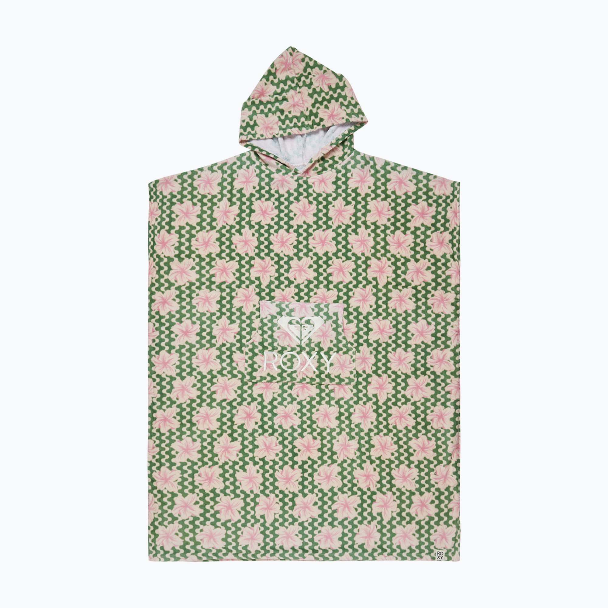Poncho donna ROXY Stay Magical stampato a onde di basilico per feste yw