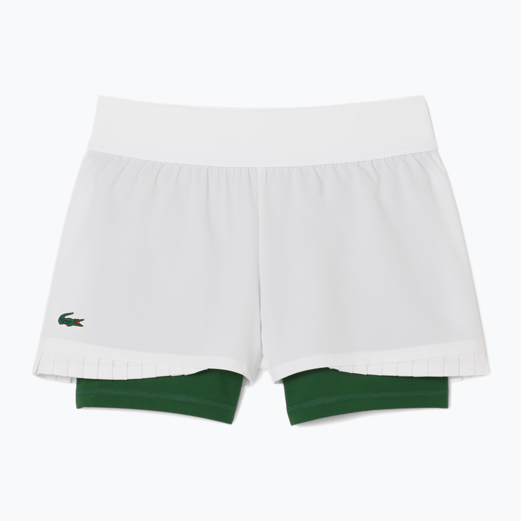 Pantaloncini da tennis Lacoste donna GF8598 bianco/verde (34) (GF8598)