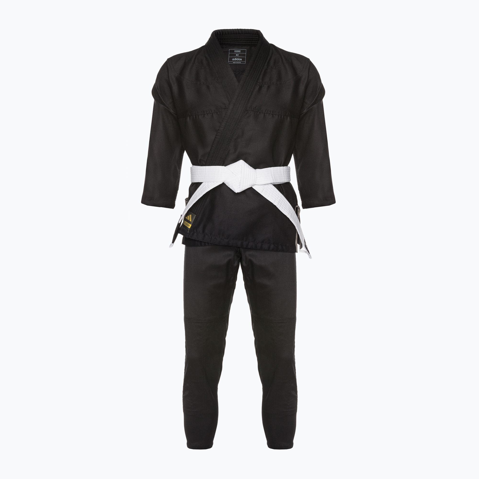 GI per il jiu-jitsu brasiliano bambini adidas Rookie nero/oro (M1) (Rookie JJ250)