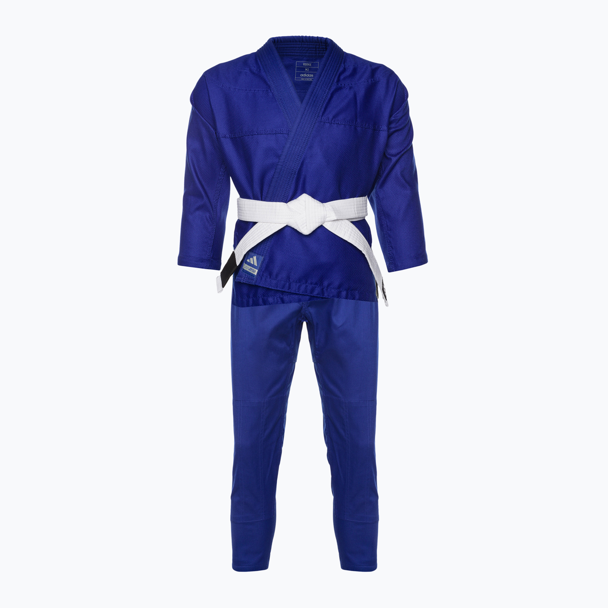 GI per il jiu-jitsu brasiliano bambini adidas Rookie blu/grigio (M2) (Rookie JJ250)