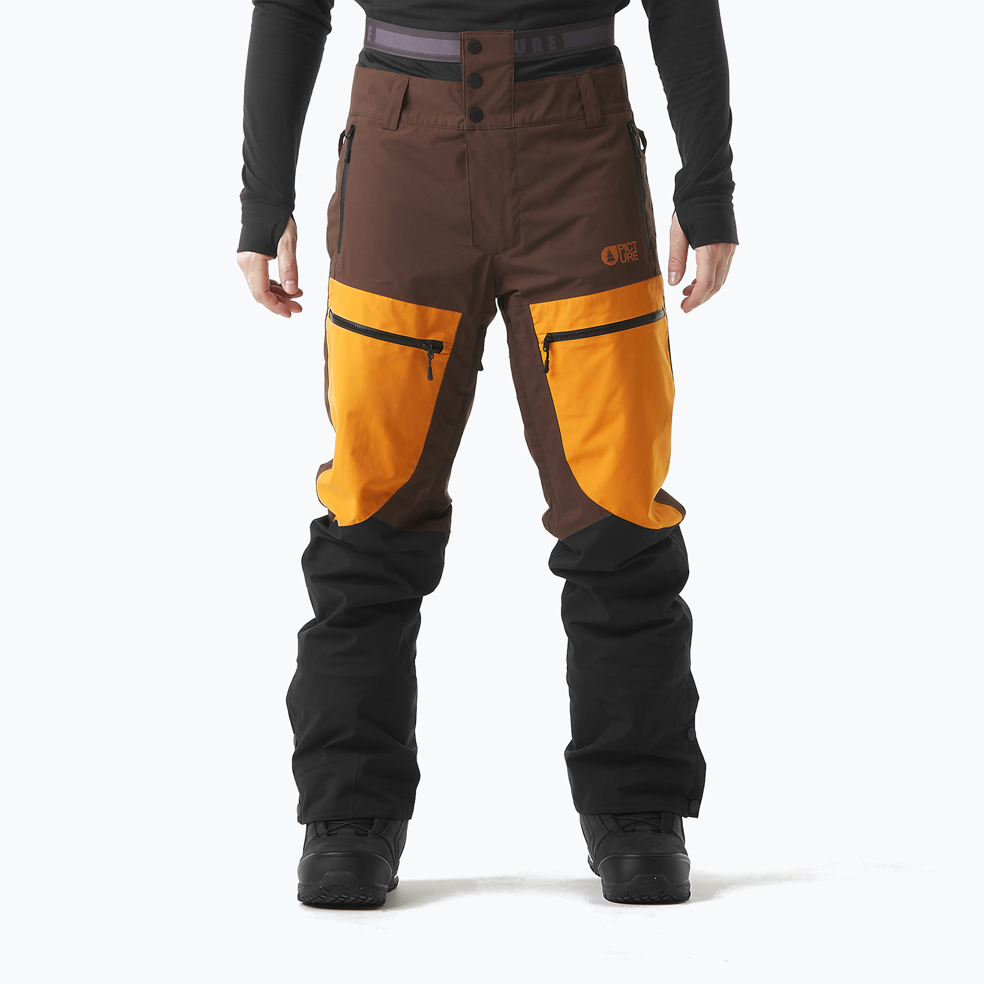 Pantaloni da sci Picture Naikoon uomo nero / cicoria / miele (S) (Naikoon MPT0163)