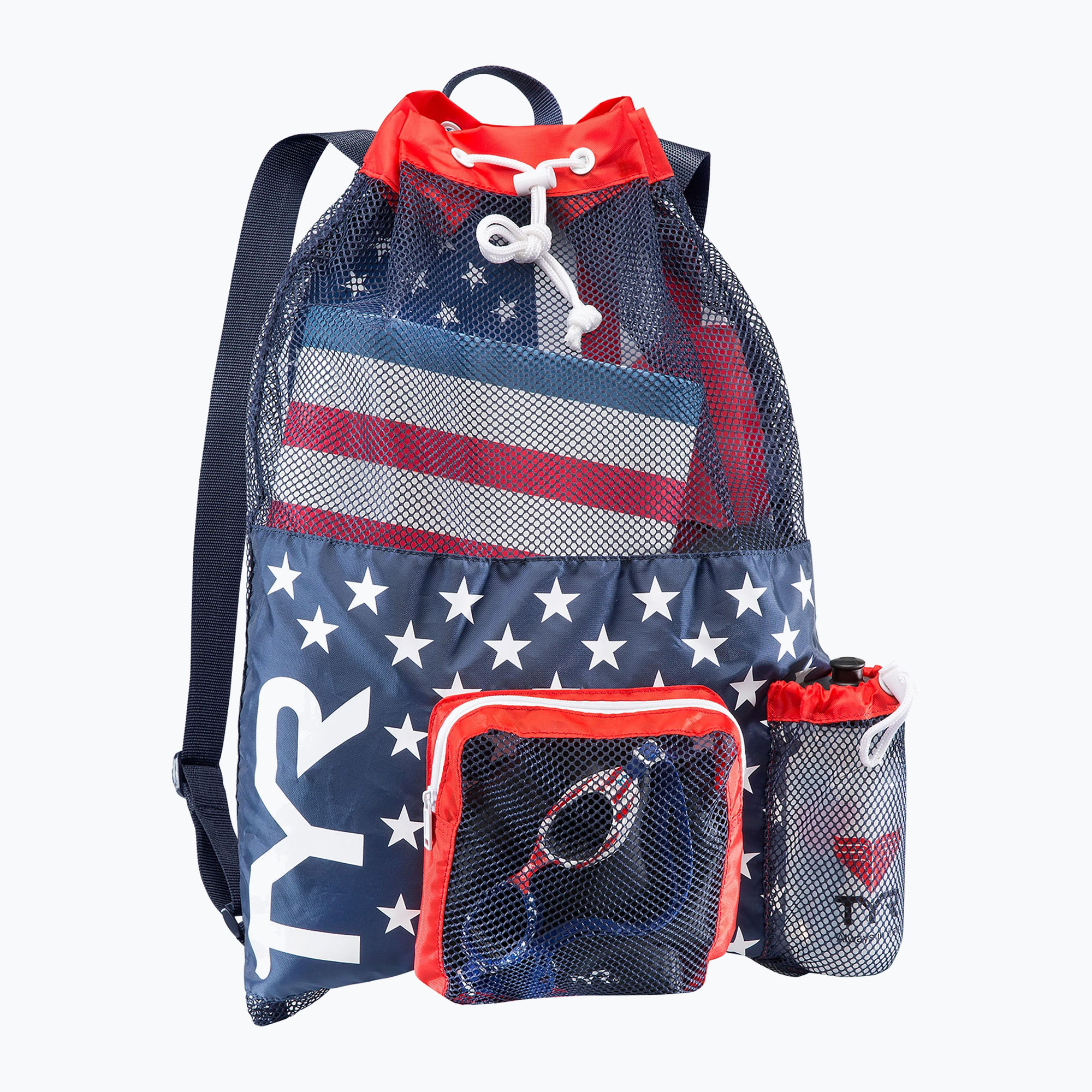 TYR Big Mesh Mummy Swim Bag 40 l rosso/navy (40 l) (Big Mesh Mummy Bag LBMMB3_642)