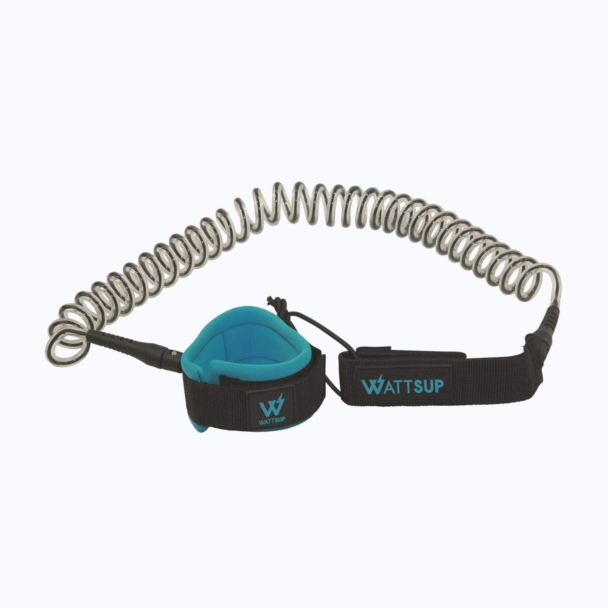 Leash per tavola da SUP WATTSUP Coiled 10' nero/blu (10'8) (Coiled 10' 8mm PB-WLSH10)