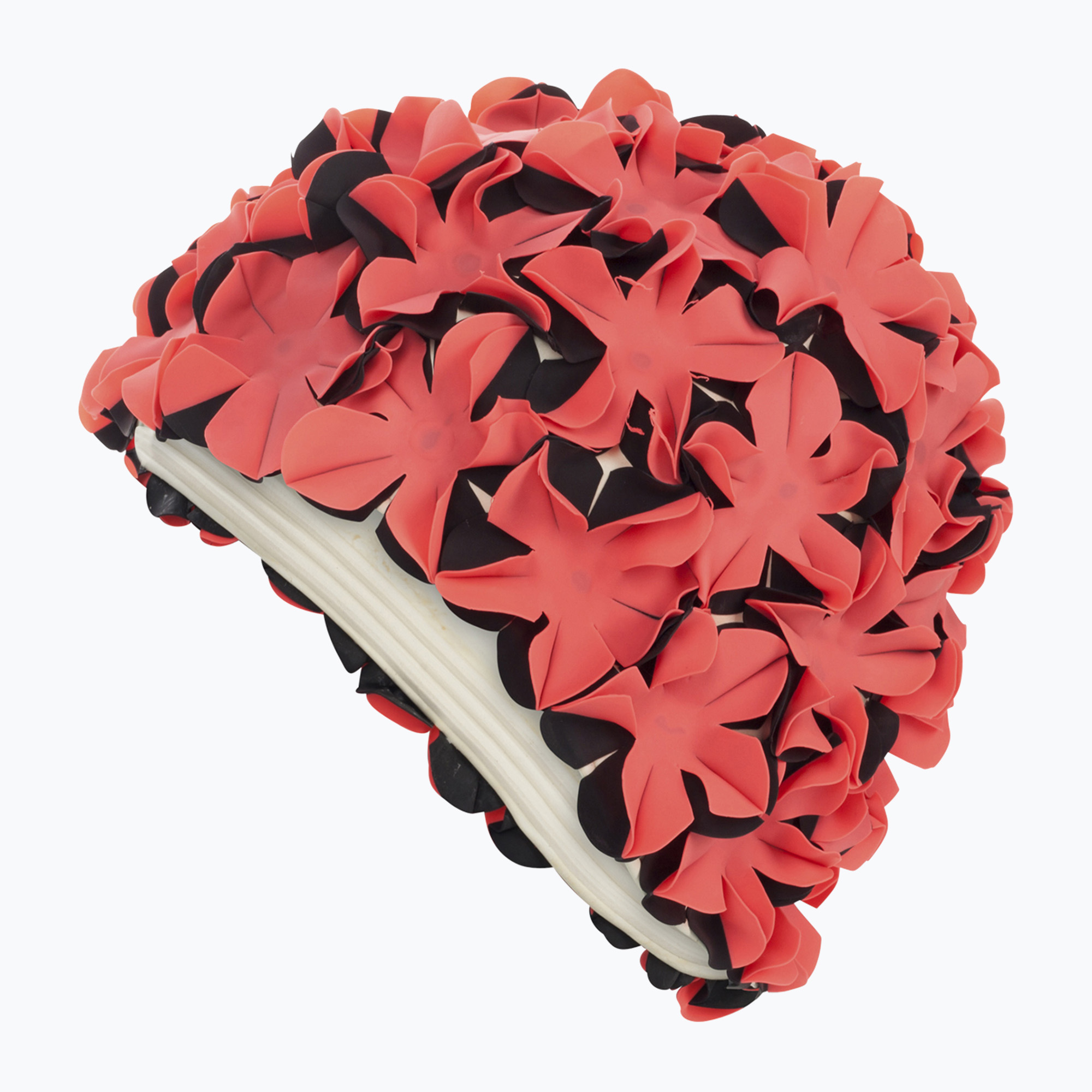 Cuffia da nuoto da donna Fashy Flowers rosso/nero