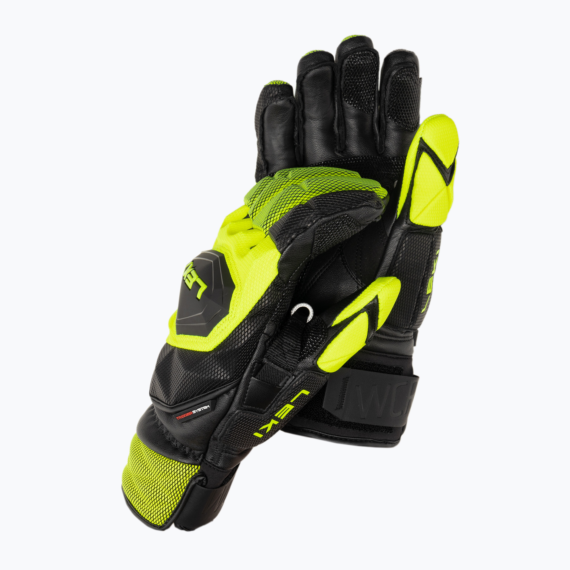 Guanti da sci da uomo LEKI WCR Venom SL 3D nero ghiaccio/limone (9) (WCR Venom SL 3D 654801301)