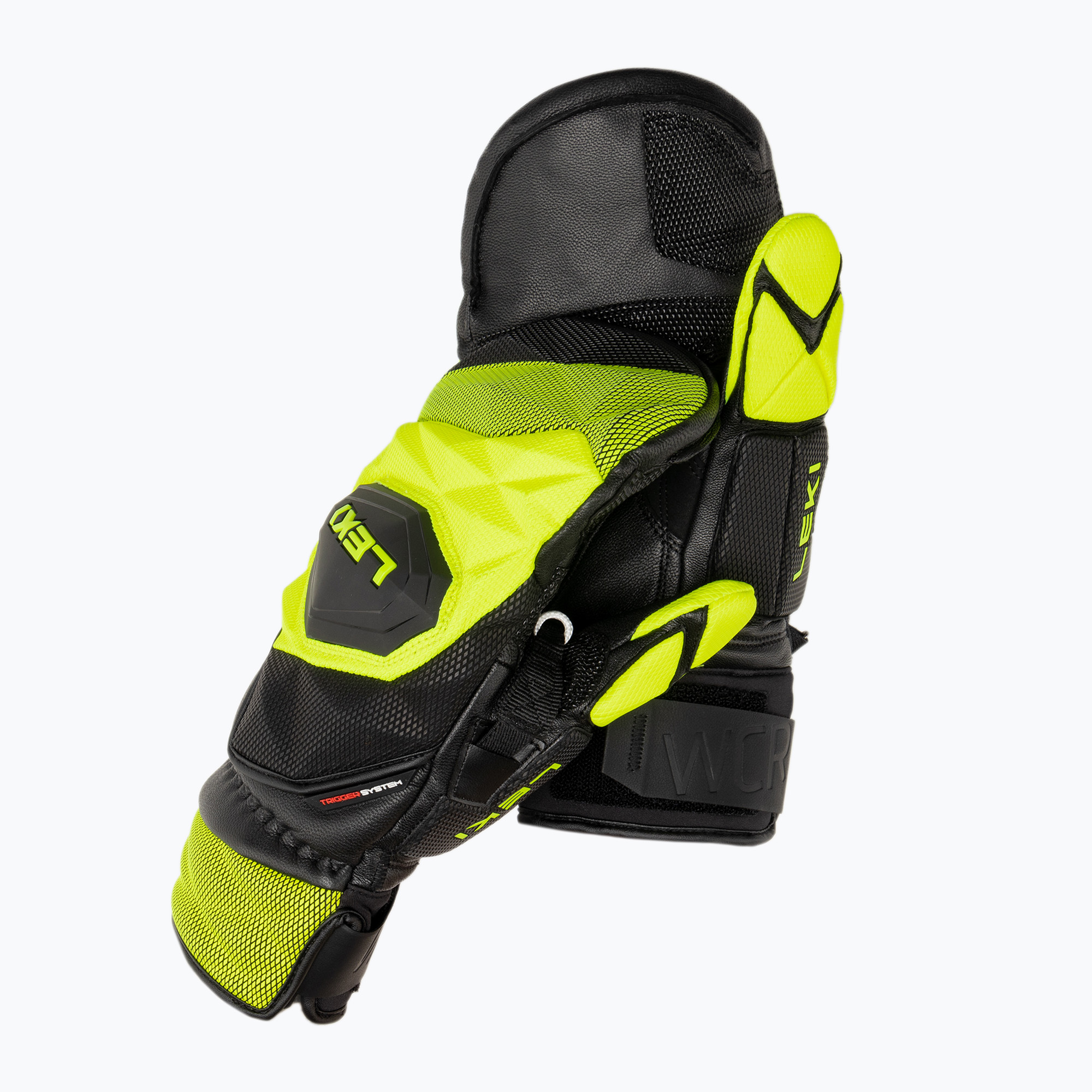 Guanti da sci da uomo LEKI WCR Venom SL 3D Mitt nero ghiaccio/limone (9) (WCR Venom SL 3D Mitt 654801601)