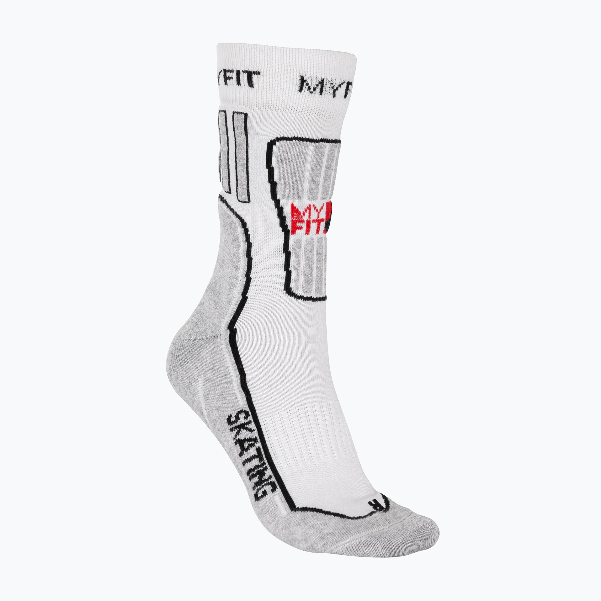 MYFIT Calzini Skating Fitness bianco/grigio (42-45 EU) (Skating Fitness 900992)