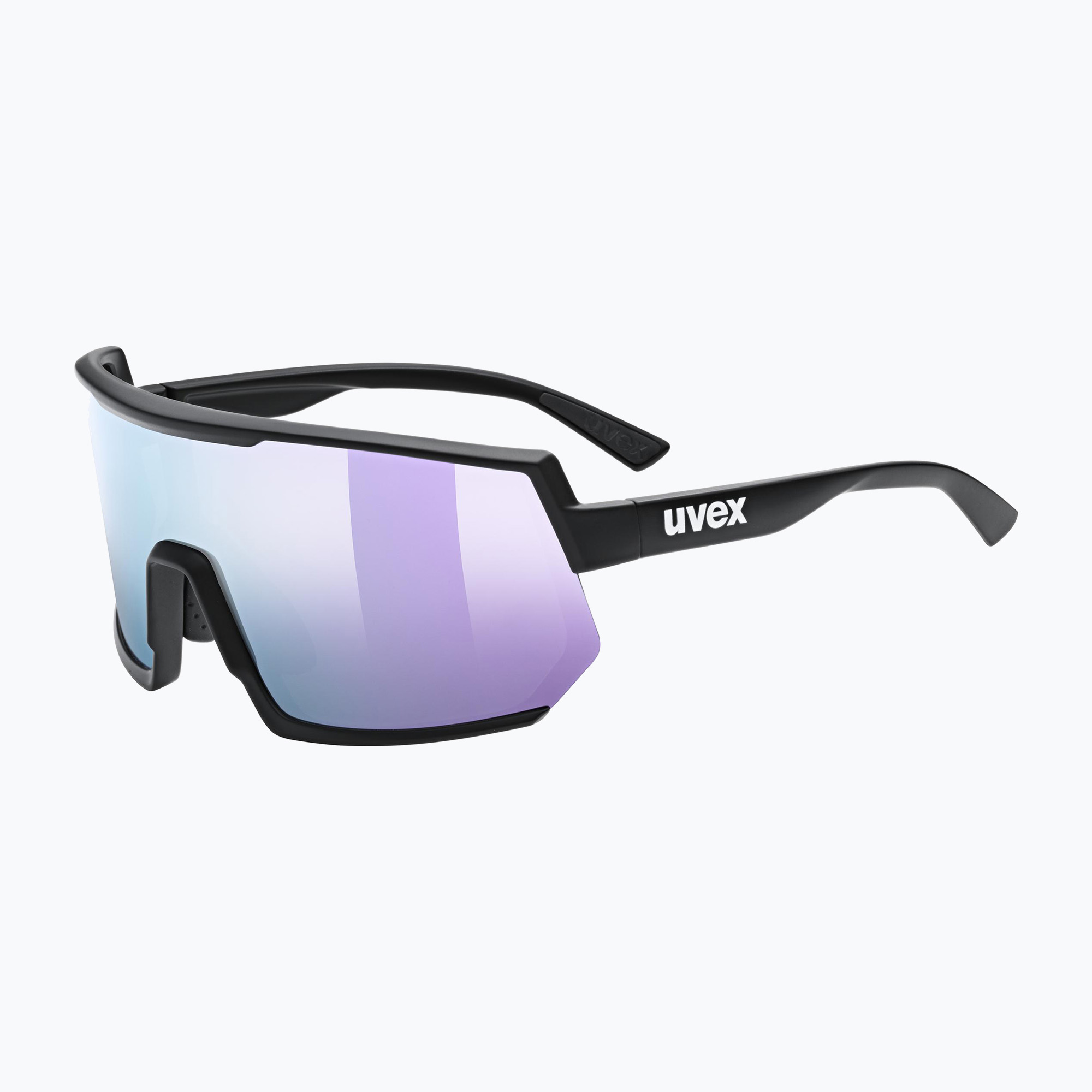 Occhiali da sole UVEX Sportstyle 235 nero opaco/specchio lavanda (Sportstyle 235 53/3/003/2016)