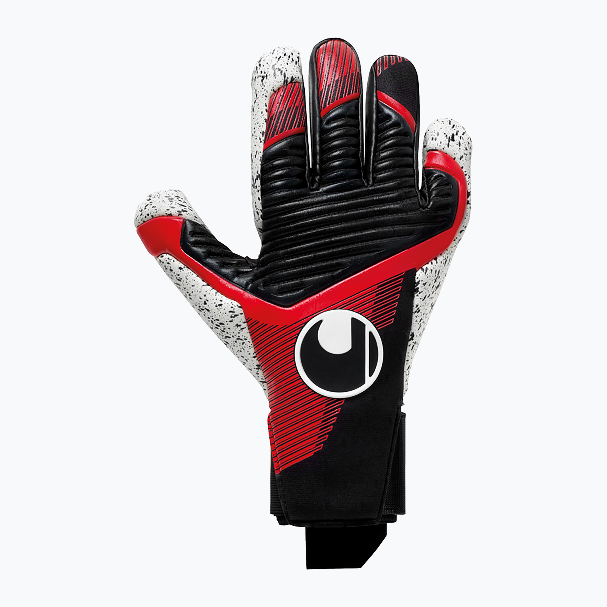 Uhlsport Powerline Supergrip+ guanti da portiere nero/rosso/bianco (11) (Powerline Supergrip+ 101130101)