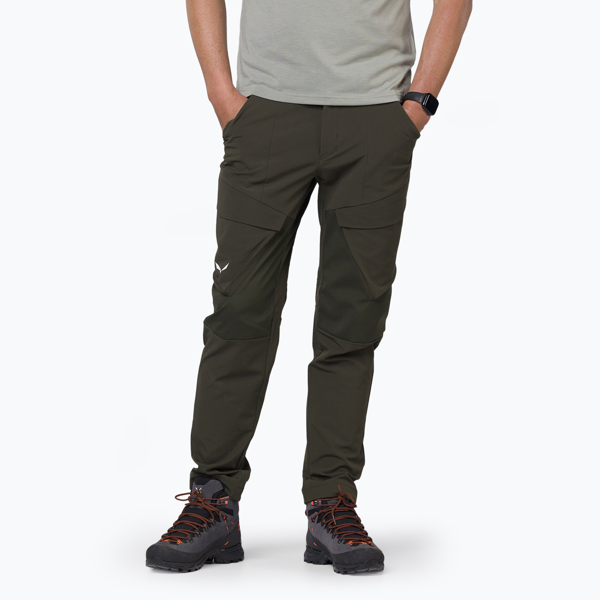 Pantaloni softshell da uomo Salewa Puez DST Warm Cargo oliva scuro (46/S) (Puez DST Warm Cargo 00-0000028482)