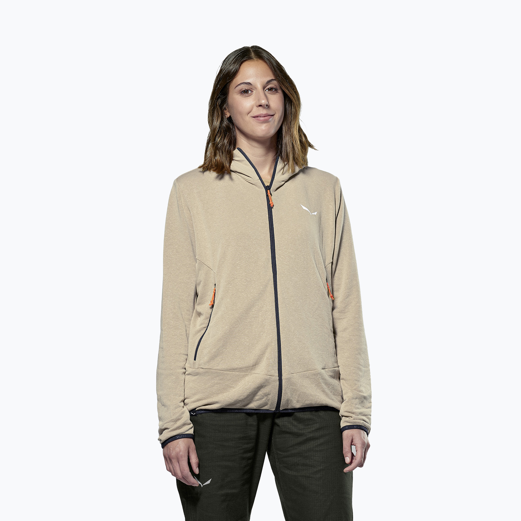 Felpa trekking Salewa donna Agner Hemp 2 con cappuccio sabbie mobili (46/40) (Agner Hemp 2 Hooded 00-0000029071)