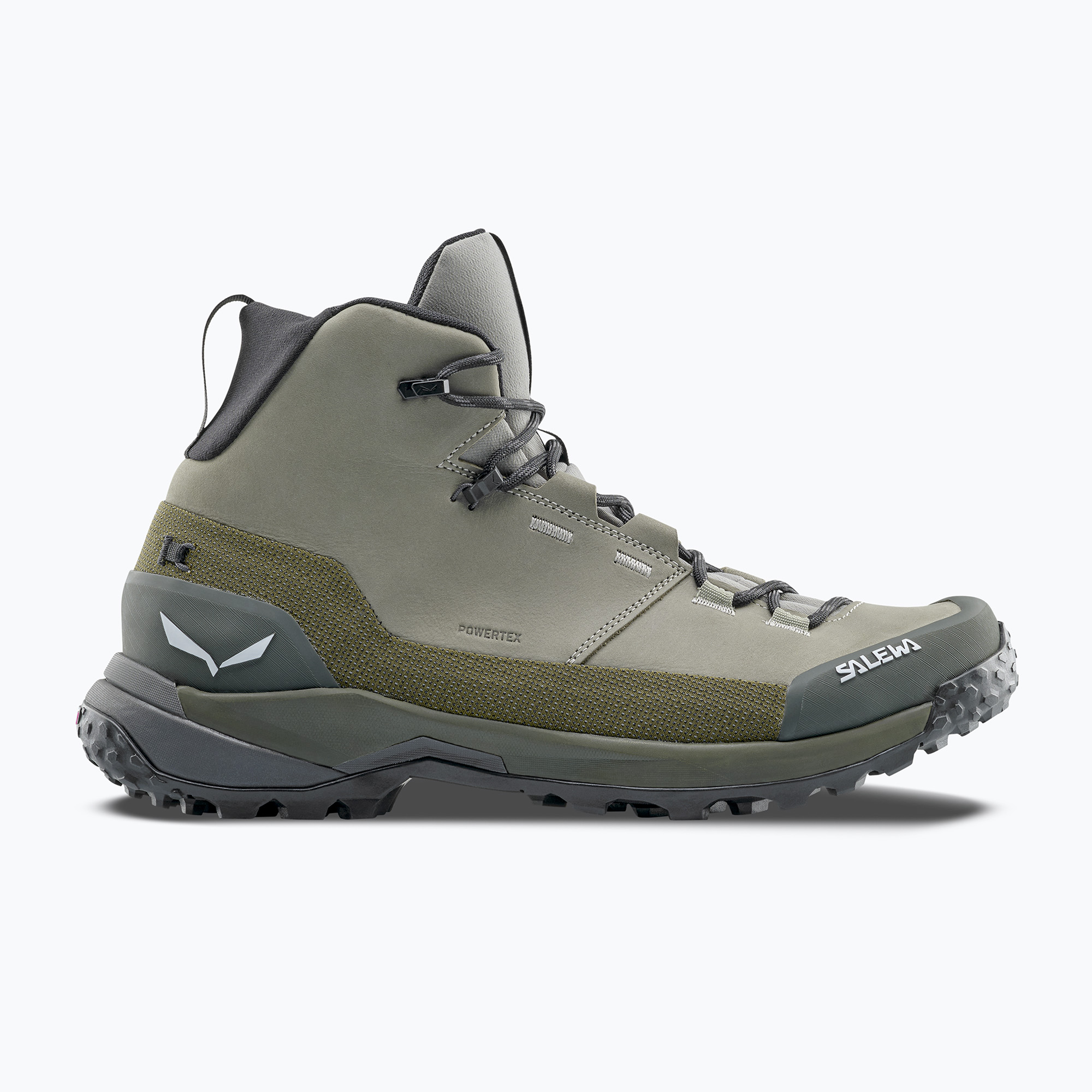 Stivali da trekking Salewa da uomo Puez Leather Mid Ptx shadow / dark olive (44 EU) (Puez Leather Mid Ptx 00-0000061459)