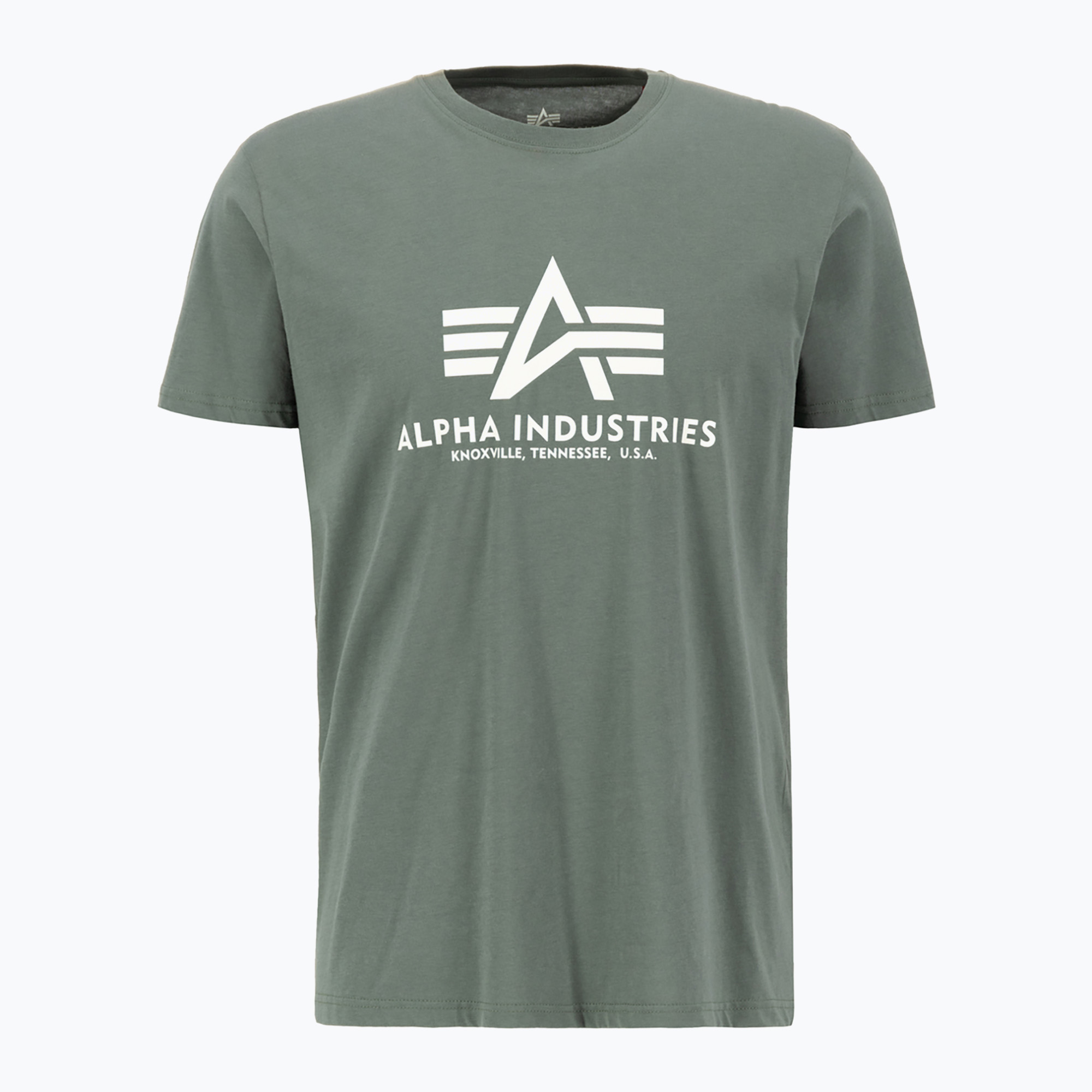 Maglietta Alpha Industries Basic verde vintage da uomo (M) (Basic 100501)