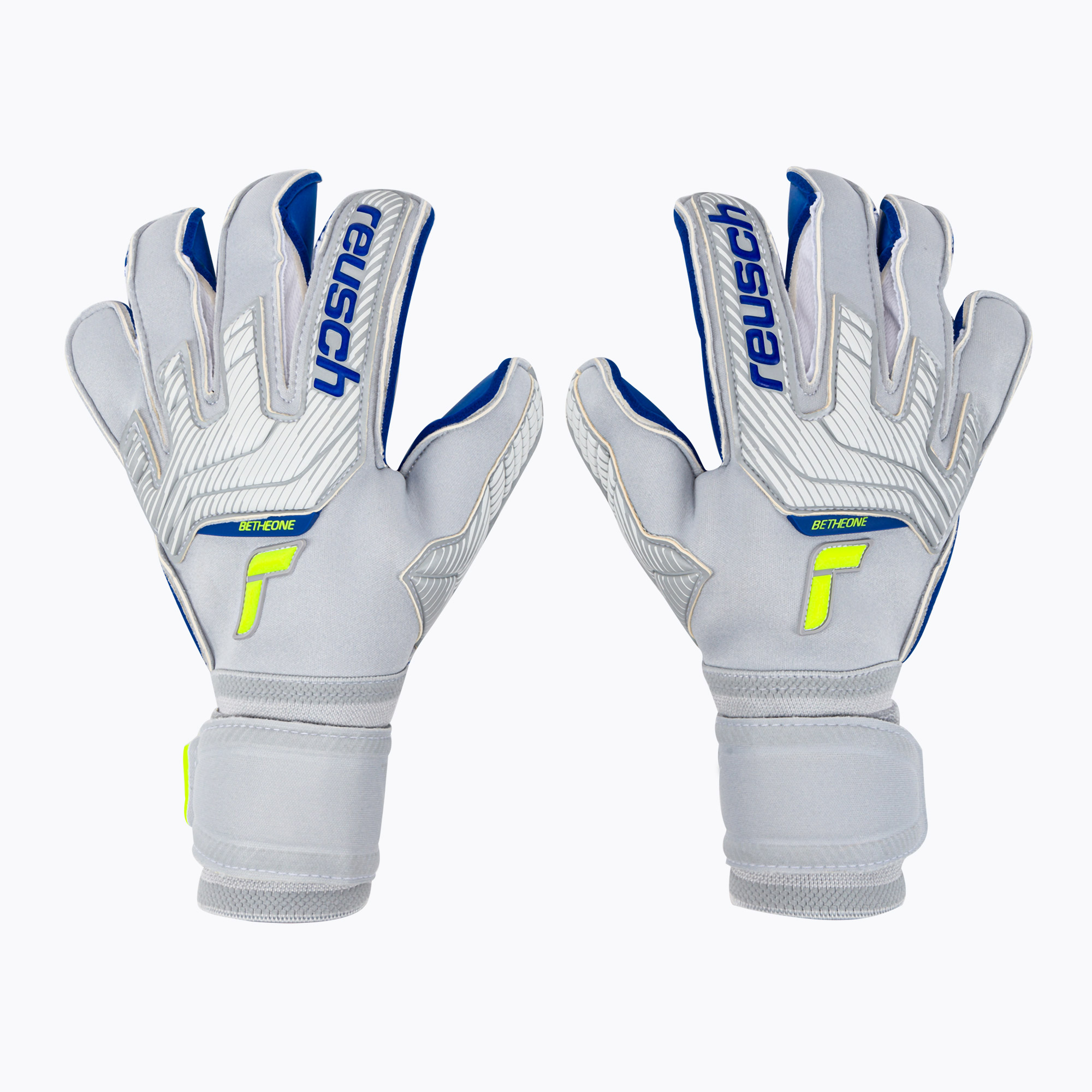 Guanti da portiere Reusch Attrakt Gold X Evolution Cut grigio vapore/giallo sicurezza/blu scuro (8) (Attrakt Gold X Evolution Cut 5270964)
