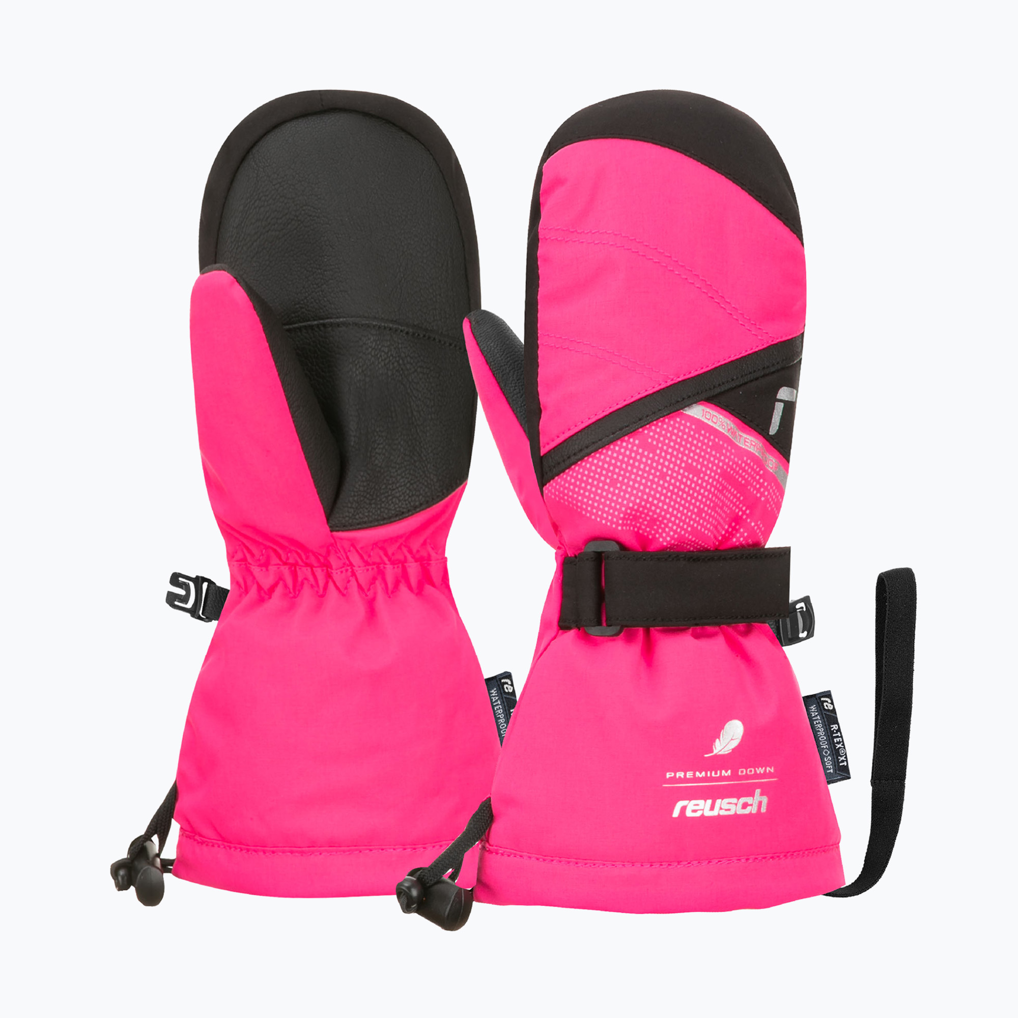 Guanto da sci per bambini Reusch Kaden Down R-Tex XT Mitten rosa glo (L (IV)) (Kaden Down R-Tex XT Mitten 6285562-3350)