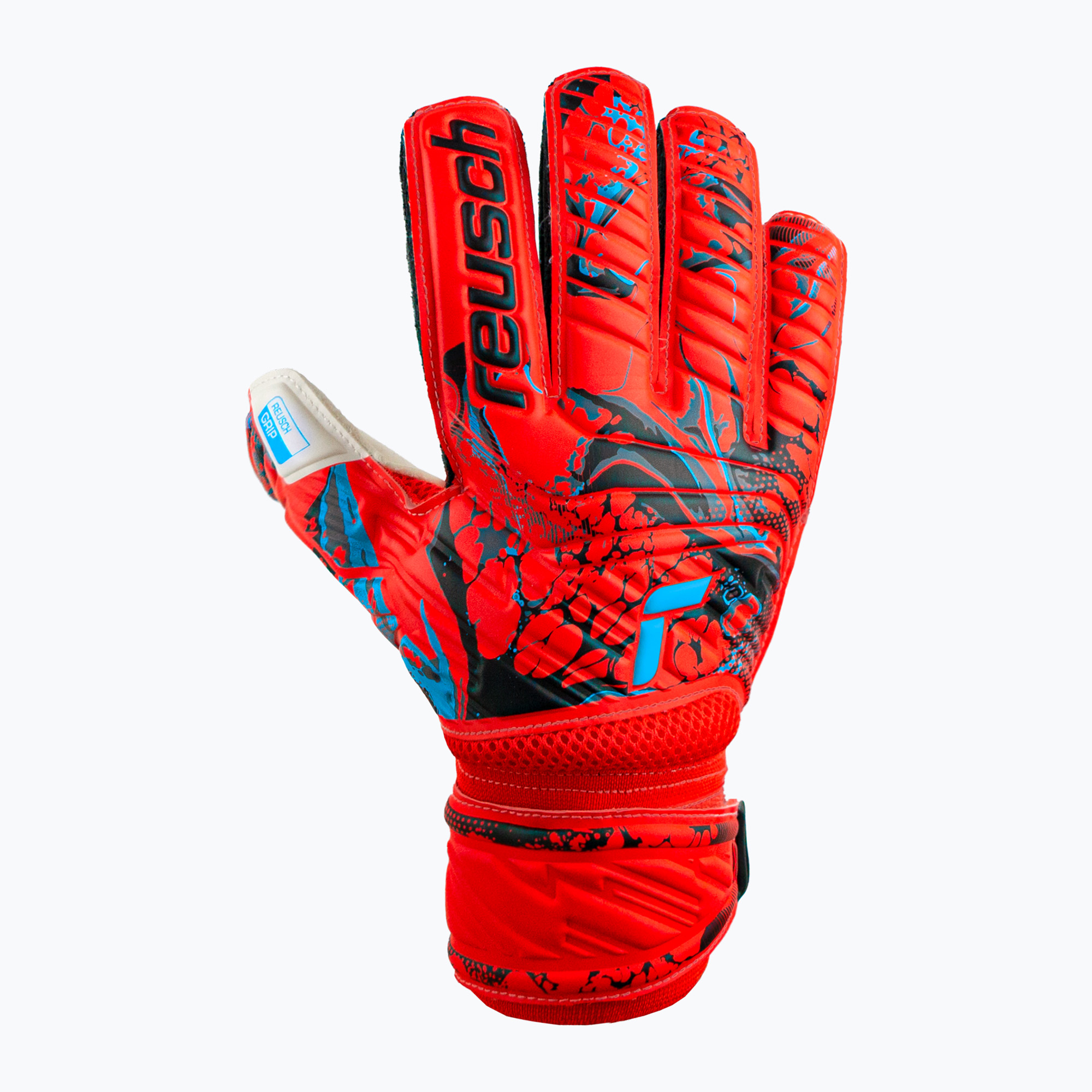 Guanti da portiere Reusch Attrakt Grip rosso brillante/blu futuro