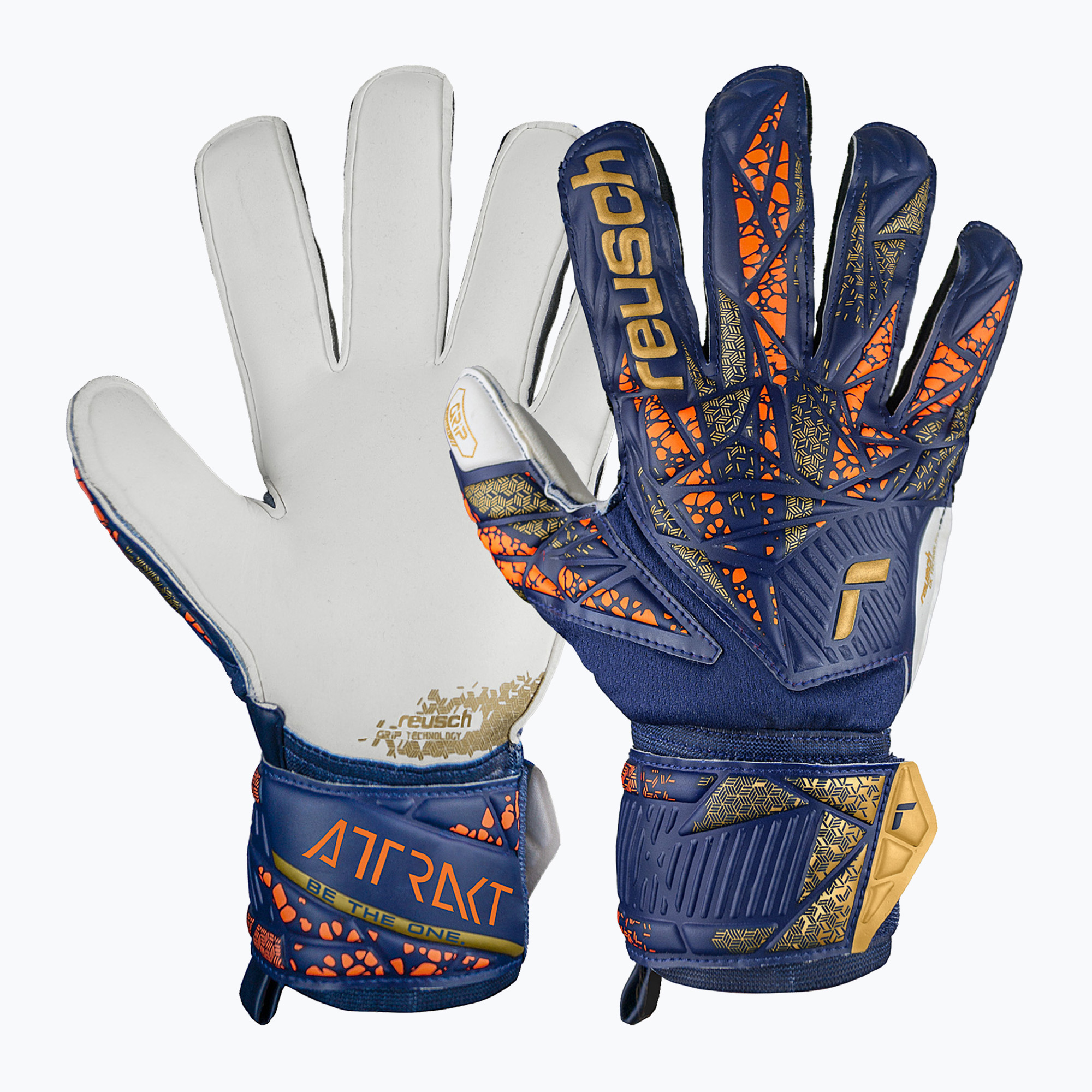 Guanti da portiere Reusch Attrakt Grip premium blu/oro