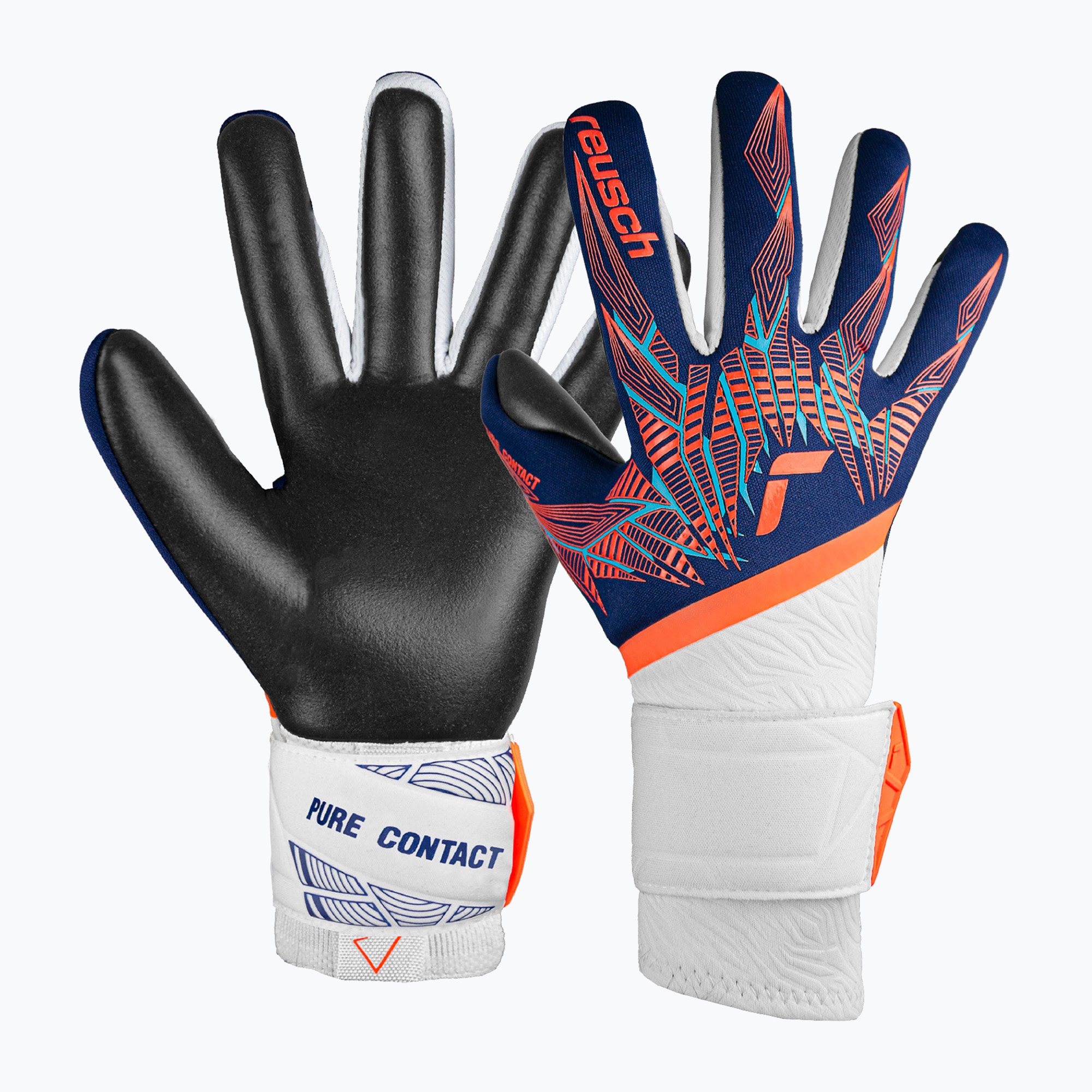 Guanti da portiere Reusch Pure Contact Gold premium blu/arancio elettrico/nero (11) (Pure Contact Gold 5470100)