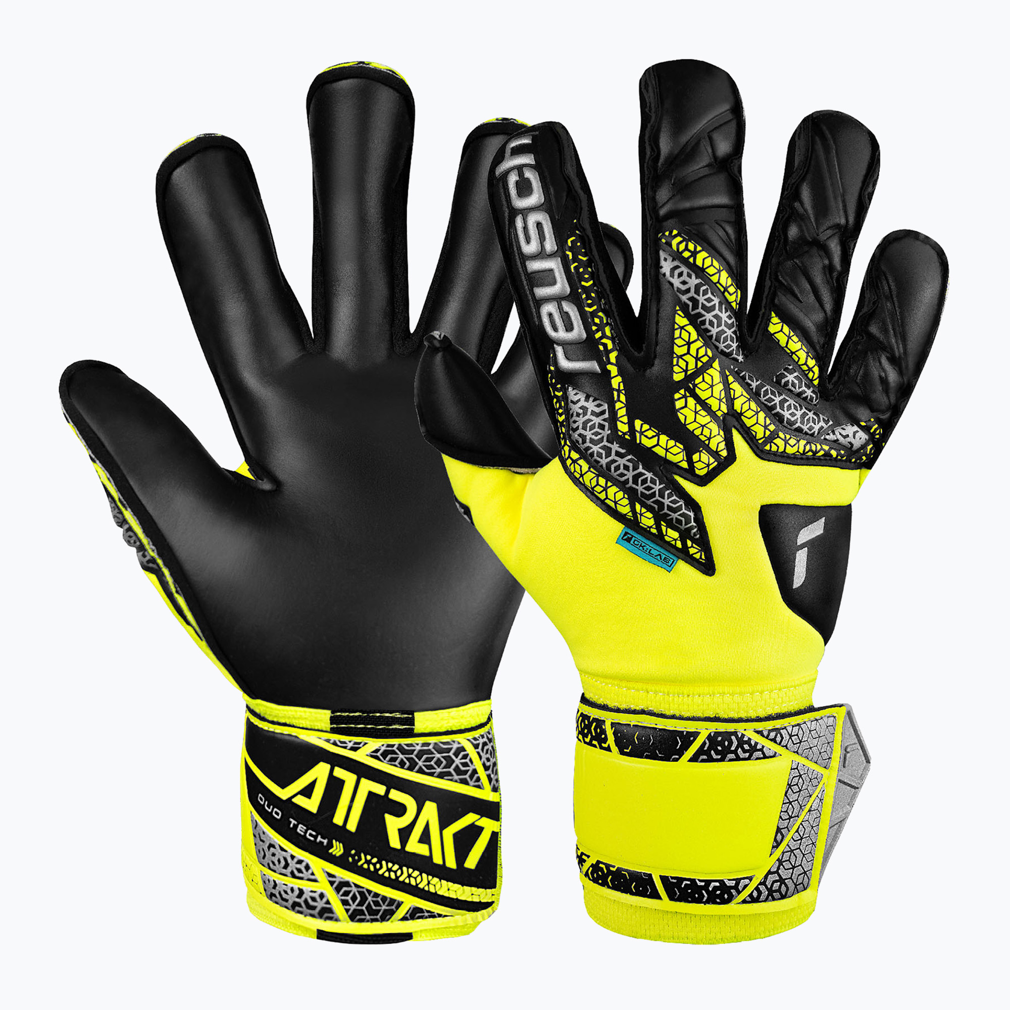 Guanti da portiere di sicurezza Reusch Attrakt Duo Evolution giallo/argento/nero (11) (Attrakt Duo Evolution 5570055-2025)