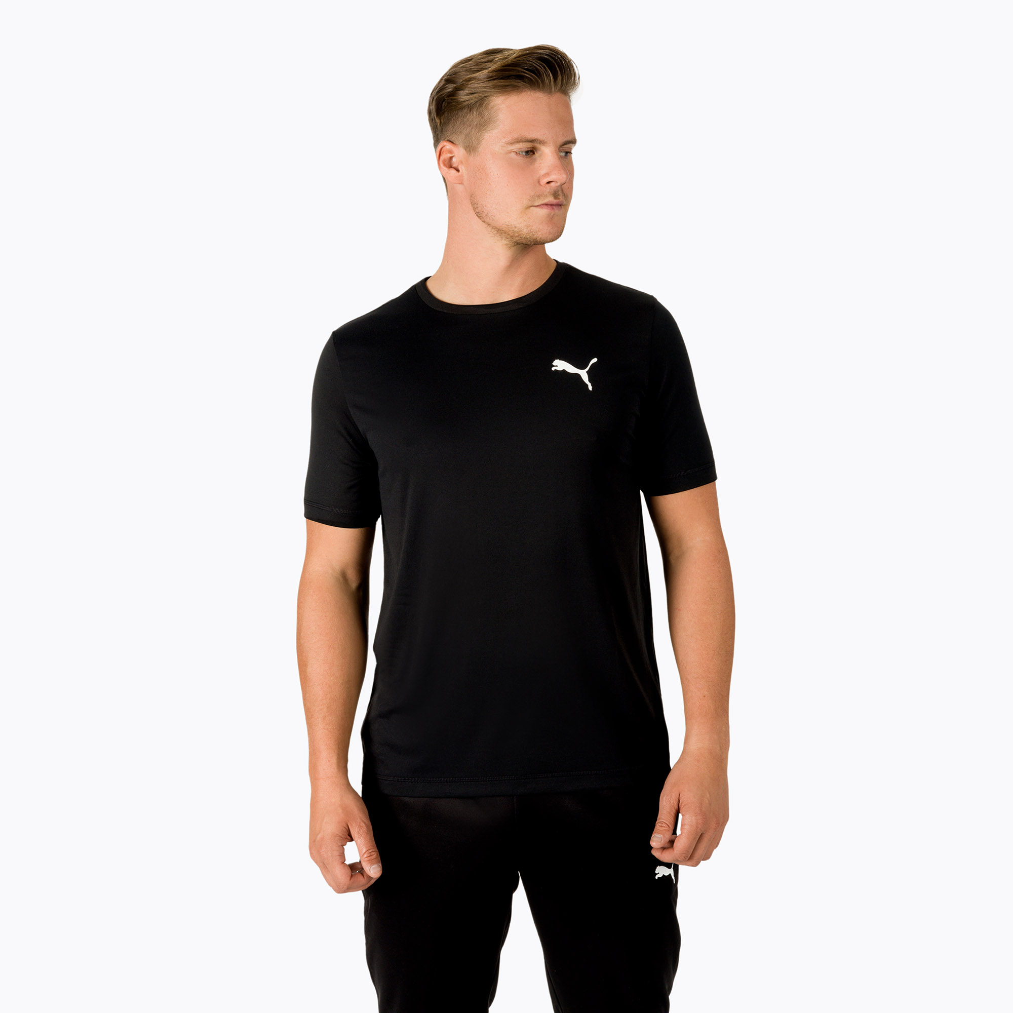 Maglietta da allenamento da uomo PUMA Active Small Logo puma nero (S) (Active Small Logo 586725 01)