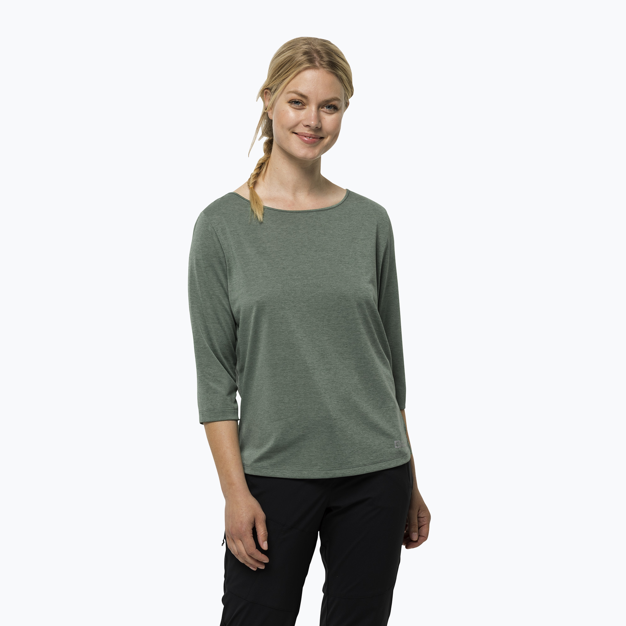 Jack Wolfskin T-shirt trekking donna Jwp 3/4 picnic verde