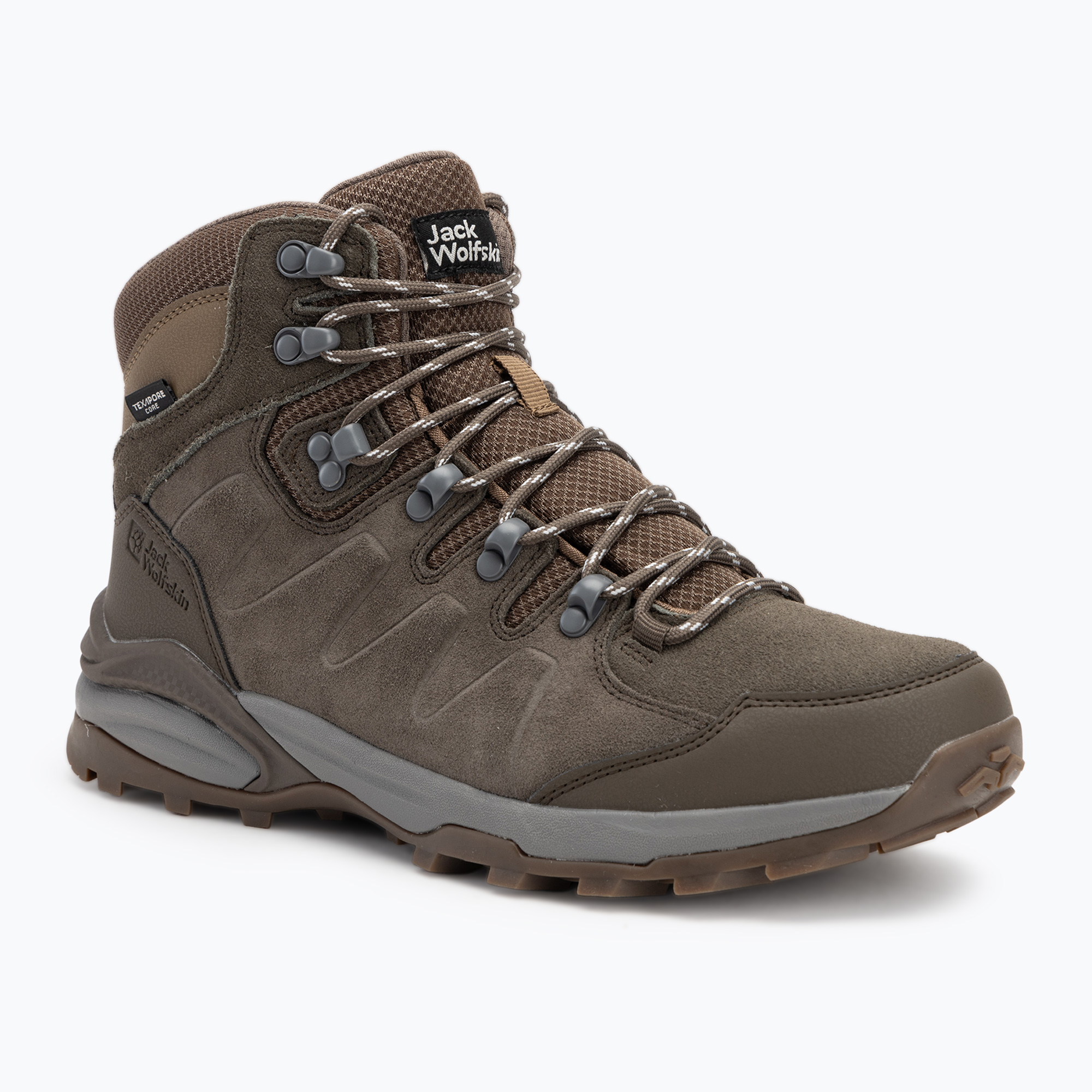 Jack Wolfskin Refugio Texapore Mid, scarponcini da trekking da uomo in caffè freddo (43 EU) (Refugio Texapore Mid 4049841_5719)