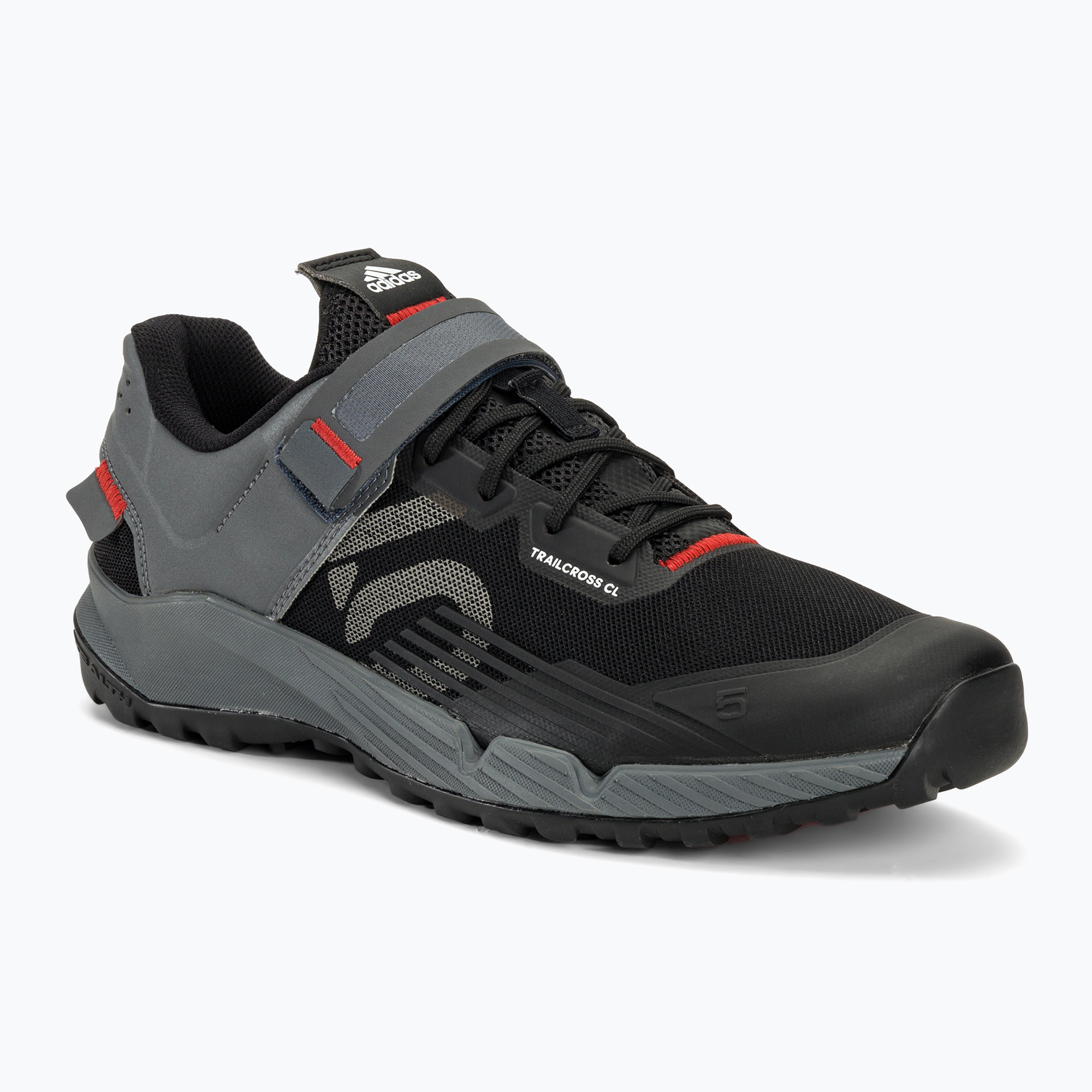 Scarpe da ciclismo MTB da uomo adidas FIVE TEN Trailcross Clip In nucleo nero/grigio tre/rosso (42 2/3 EU) (Trailcross Clip In GZ9848)