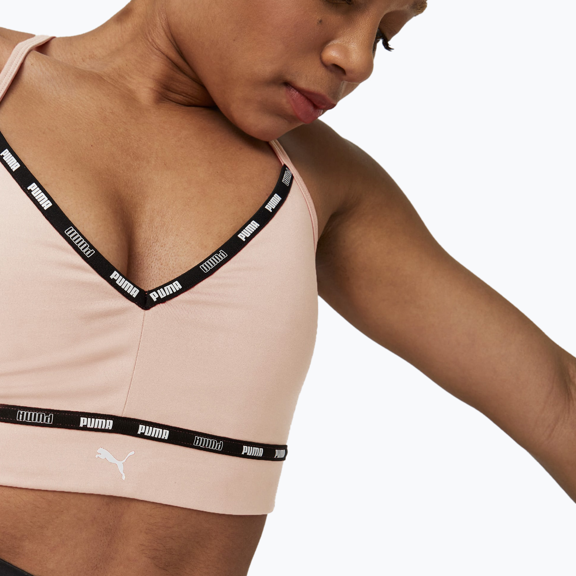 Reggiseno fitness PUMA Low Impact Strong Strappy rosa polvere (L) (Low Impact Puma Strong Strappy 522225 66)