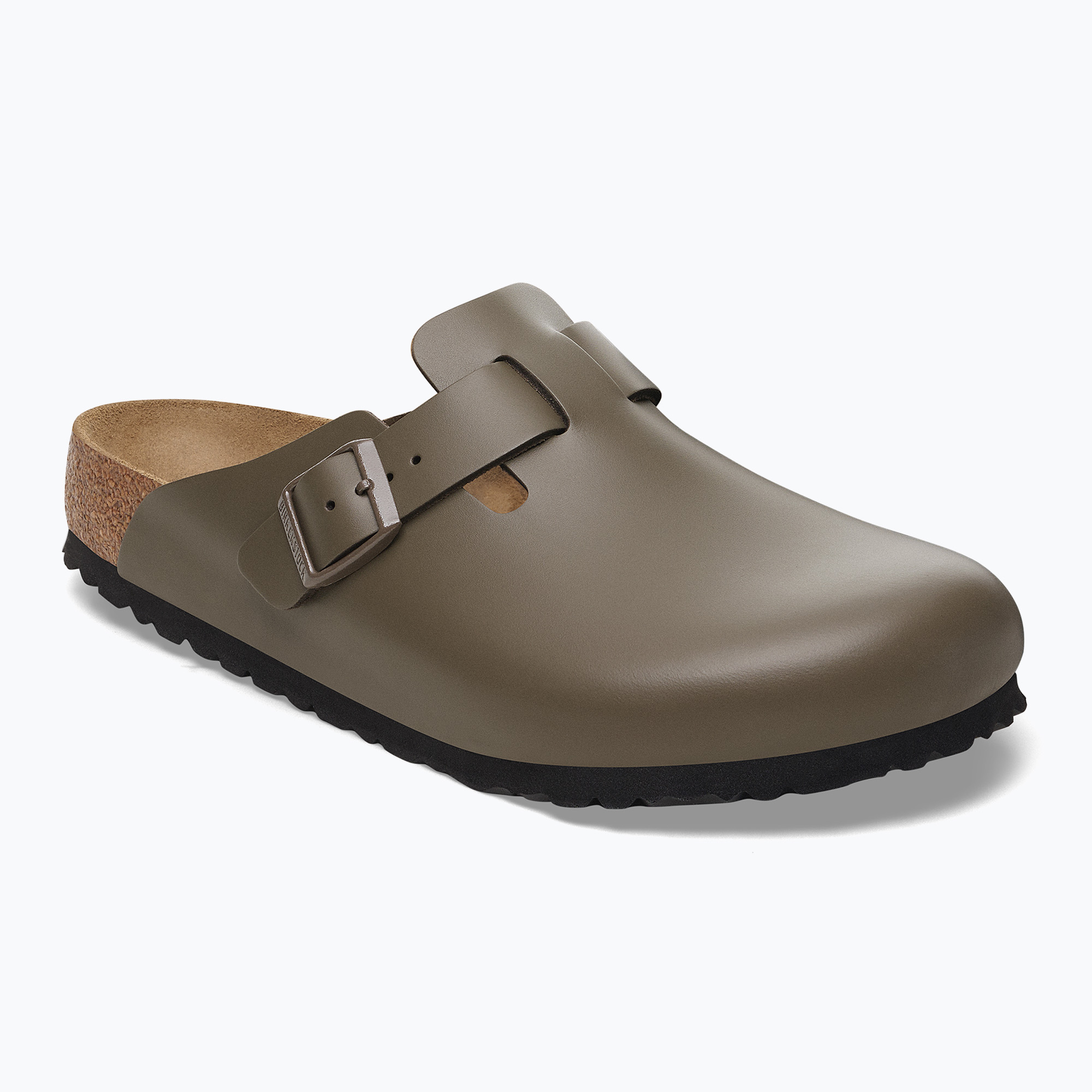 BIRKENSTOCK infradito Boston NL Narrow pelle liscia grigio cemento (36 EU) (Boston NL Narrow 1029156)