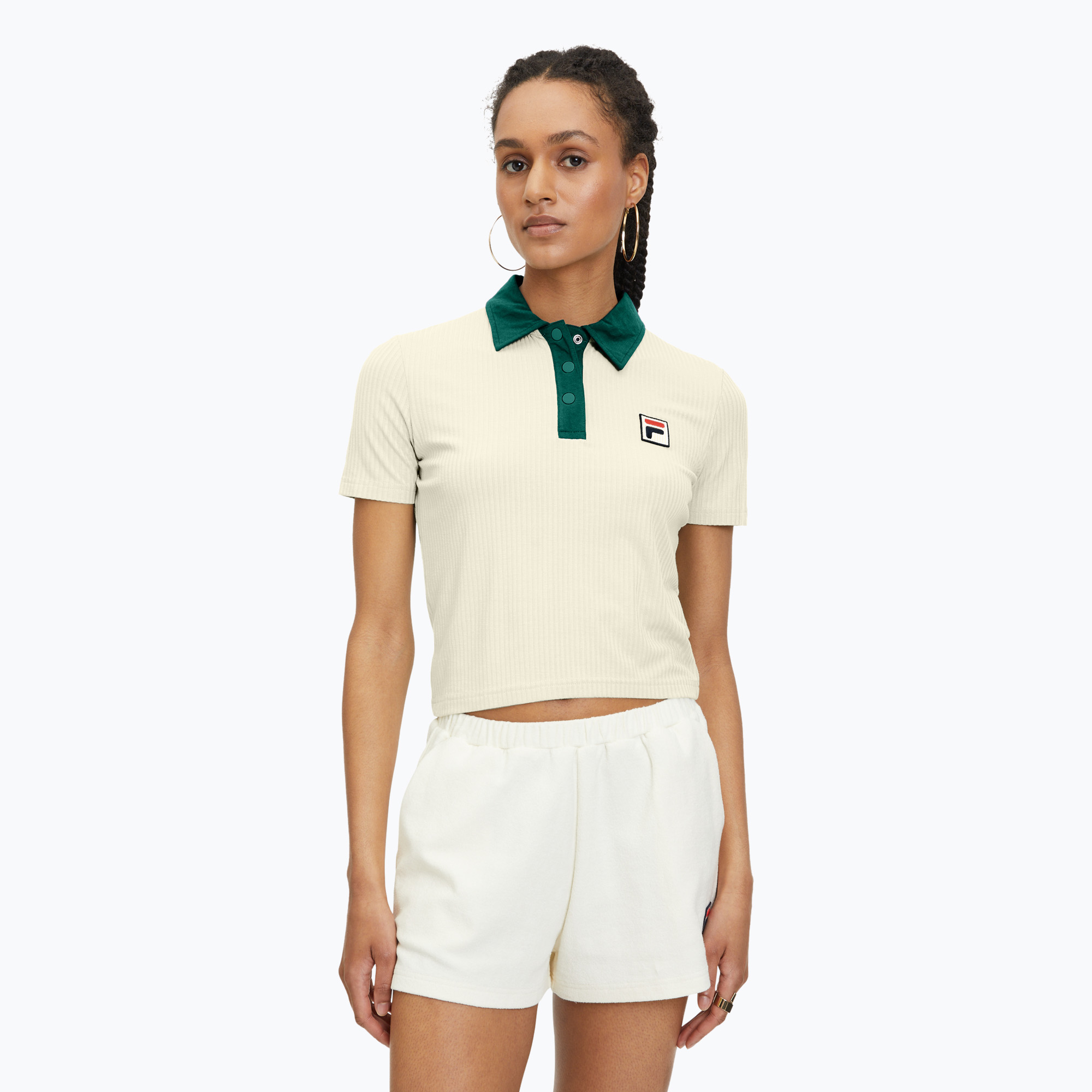 Maglietta polo da donna FILA Looknow bianco antico (M) (Looknow FAW0743)