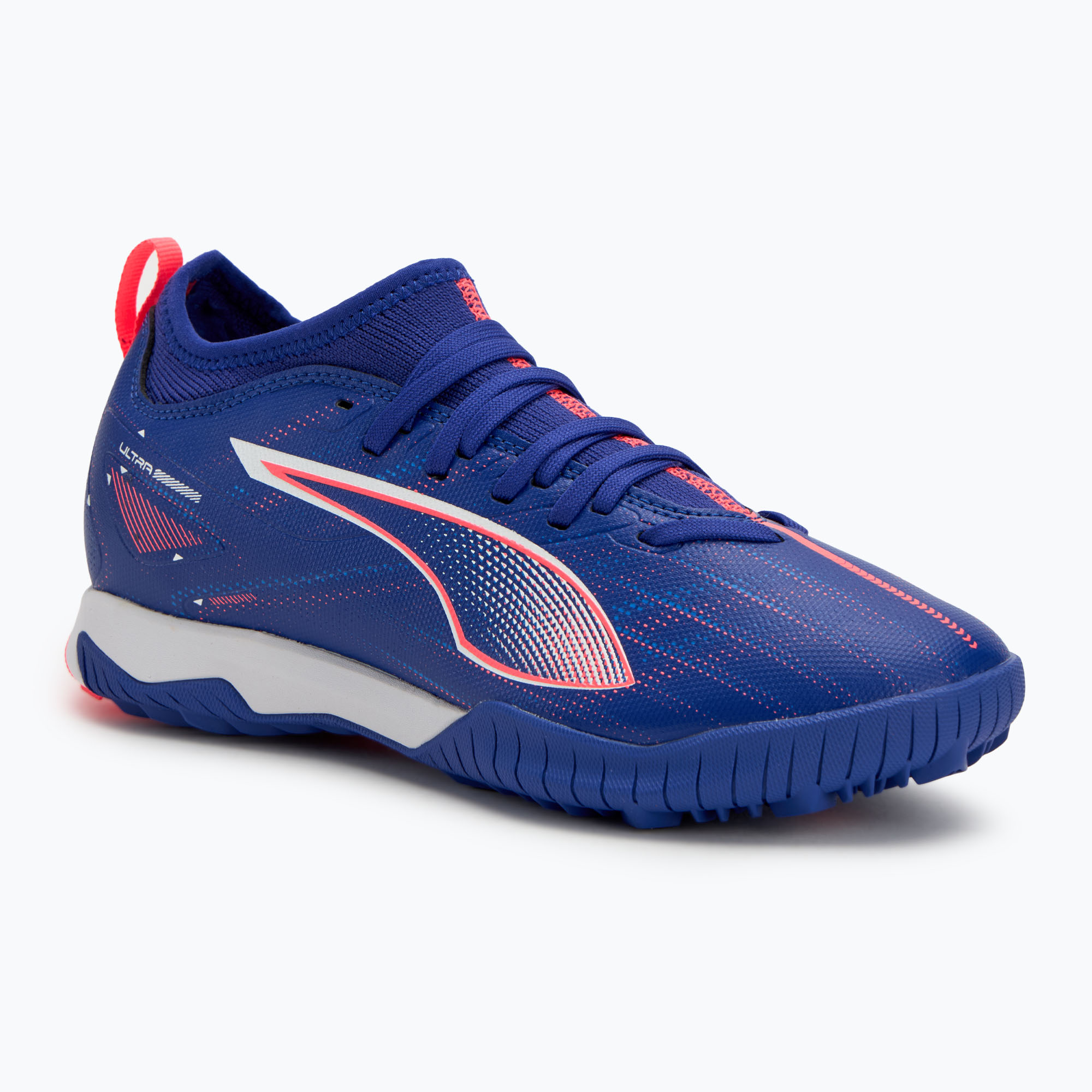 Scarpe da calcio PUMA Ultra 5 Match TT + Mid Jr da bambino lapislazzuli/puma bianco/tramonto (37.5 EU) (Ultra 5 Match TT + Mid Jr 108097 01)