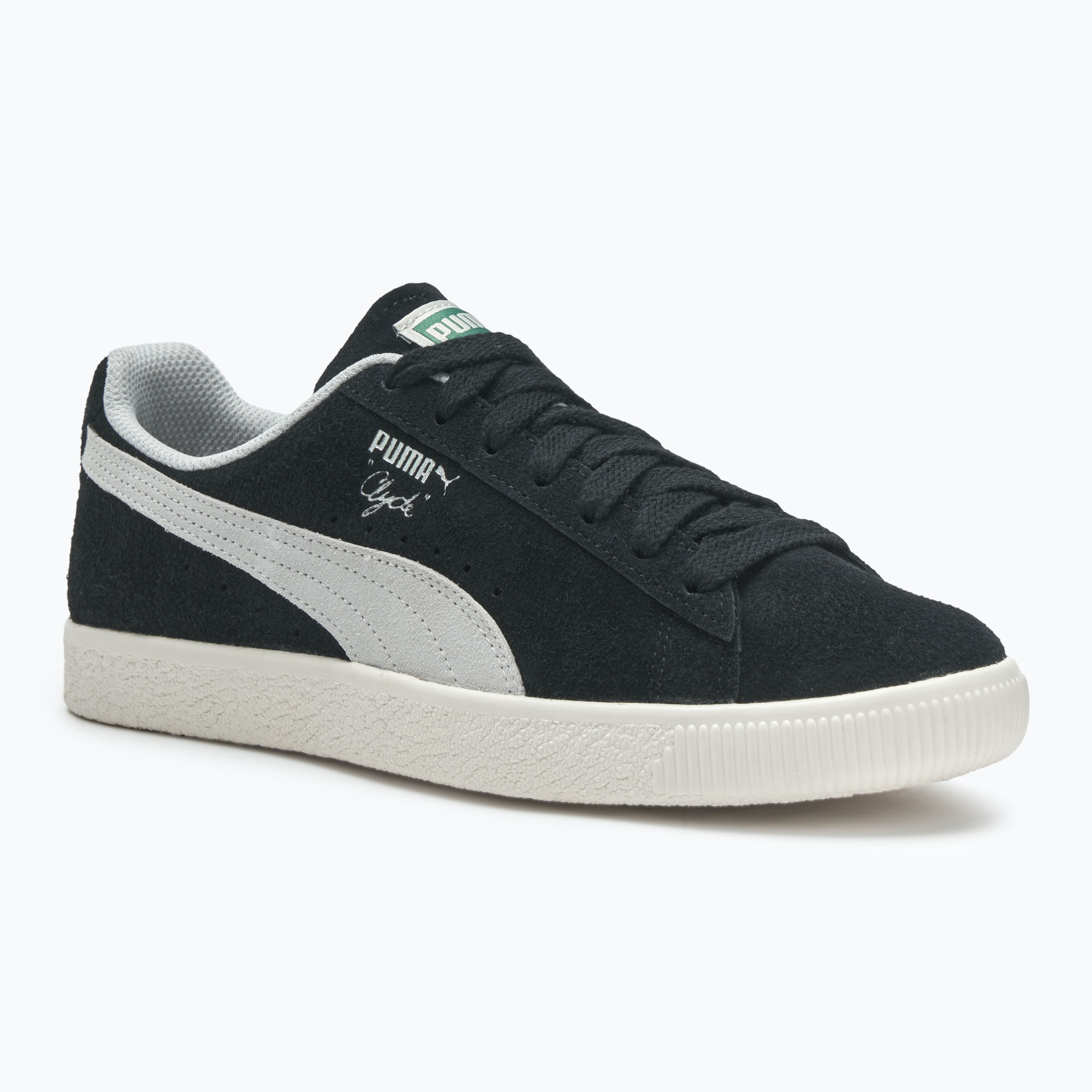 PUMA Clyde Hairy Suede scarpe puma nero/avorio glassato (40.5 EU) (Clyde Hairy Suede 393115 02)