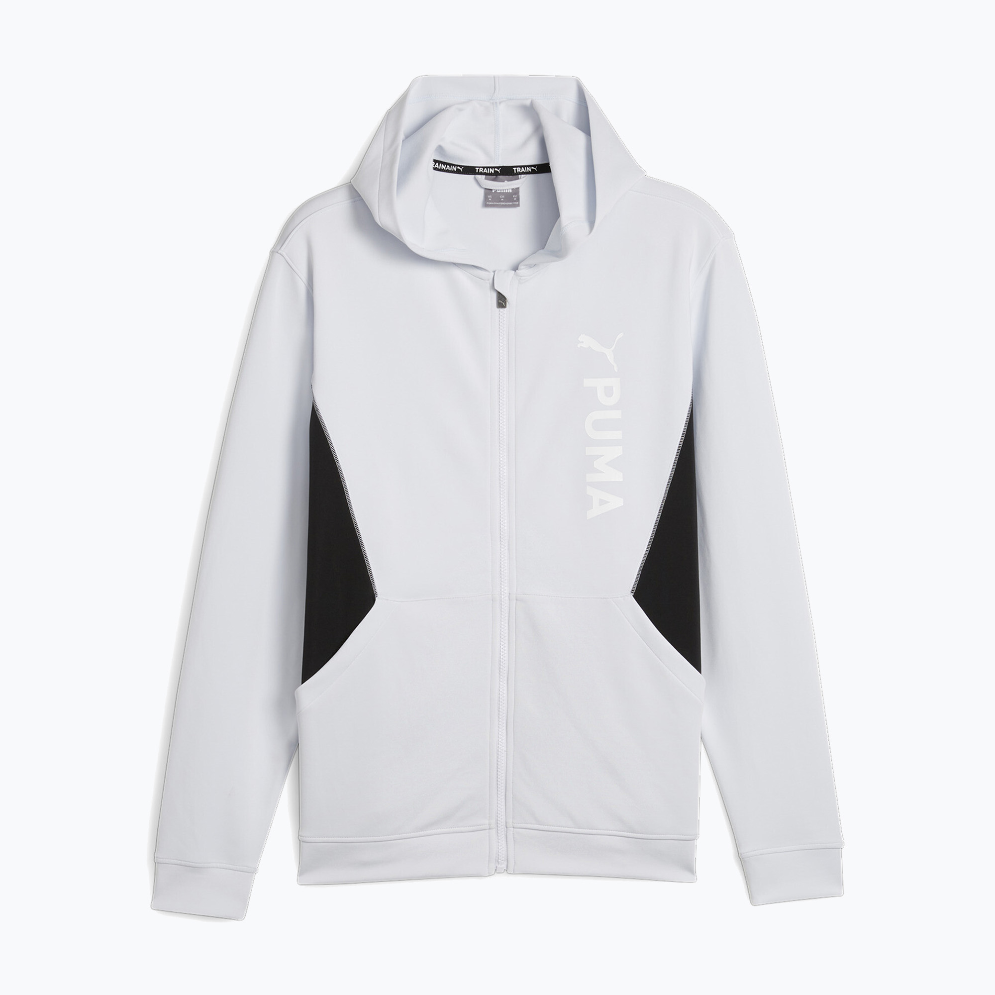 Felpa da allenamento da uomo PUMA Fit Double Knit FZ Hoodie silver mist (S) (Fit Double Knit FZ Hoodie 523885)