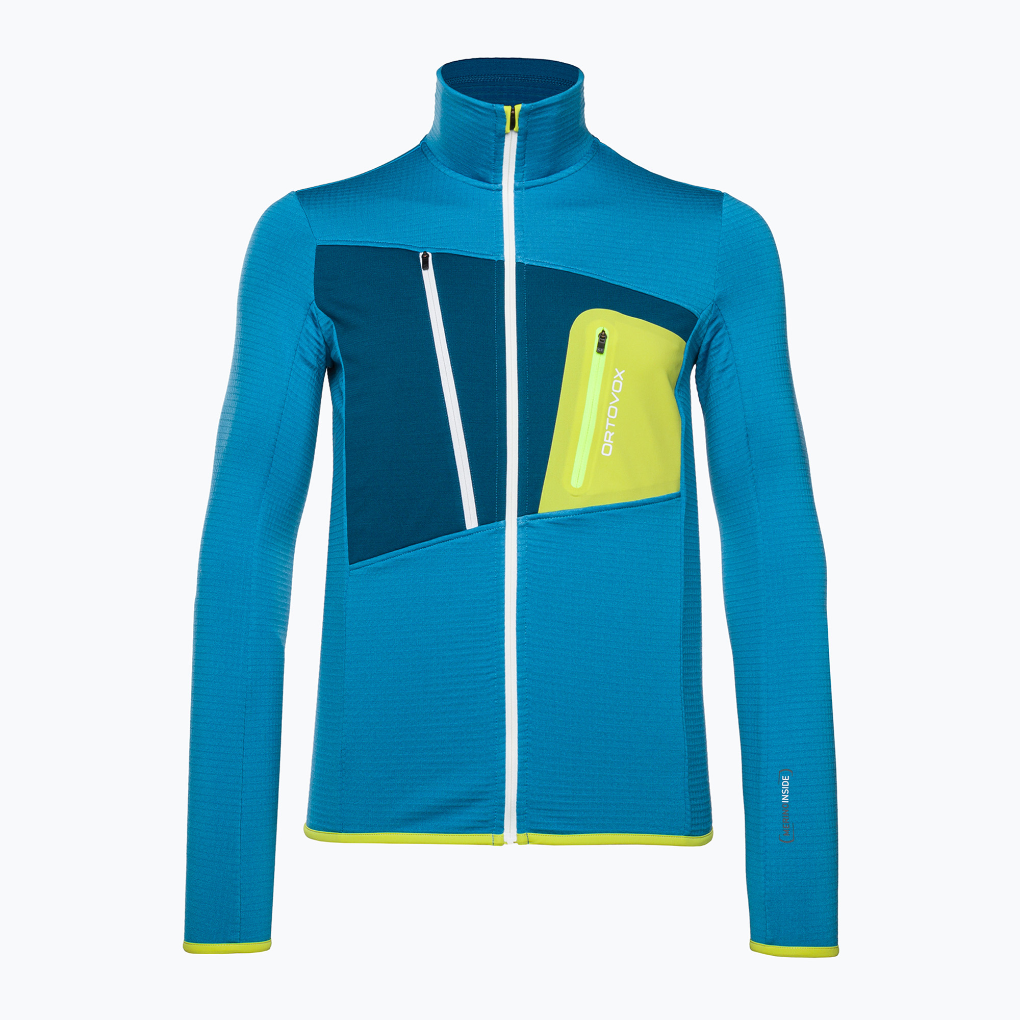 Giacca da trekking da uomo ORTOVOX Fleece Grid heritage blu (S) (Fleece Grid 8721200031)