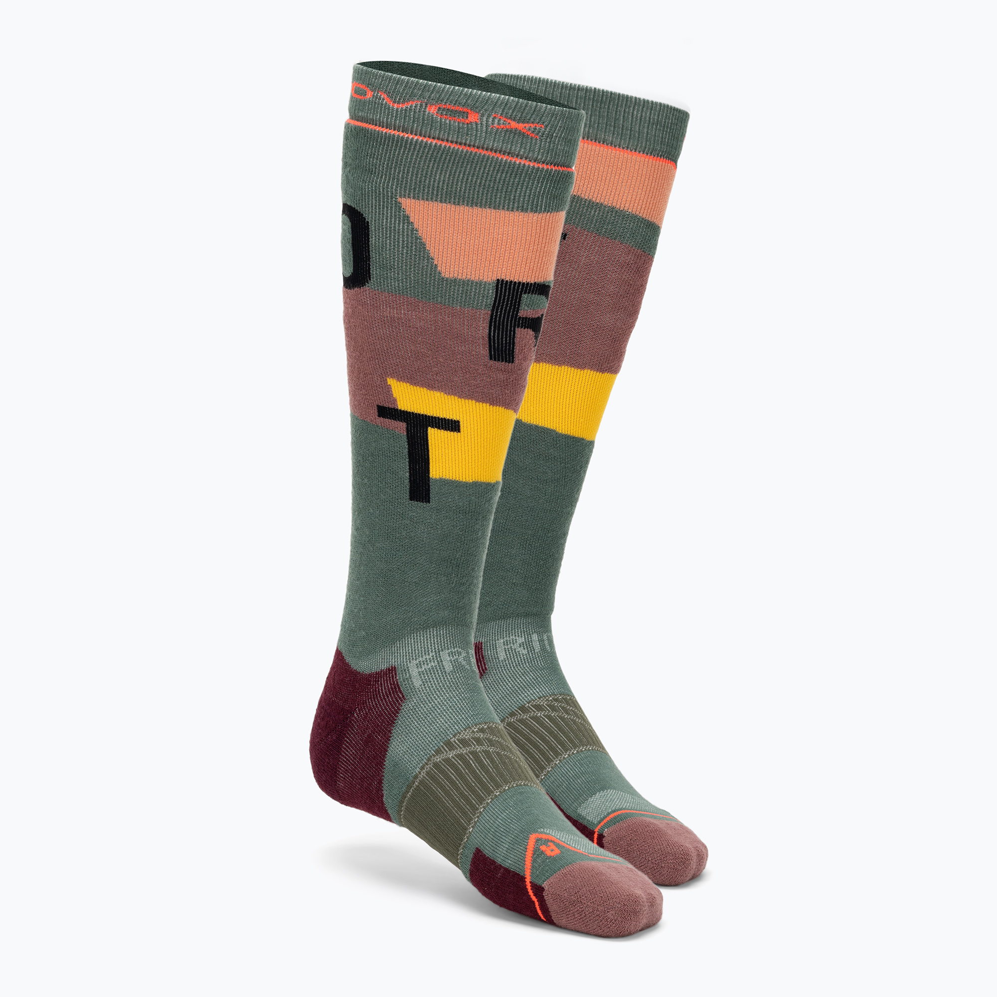 Calze da sci da donna ORTOVOX Freeride Long Socks Accogliente erba selvatica (35-38 EU) (Freeride Long Socks Cozy 5441100008)