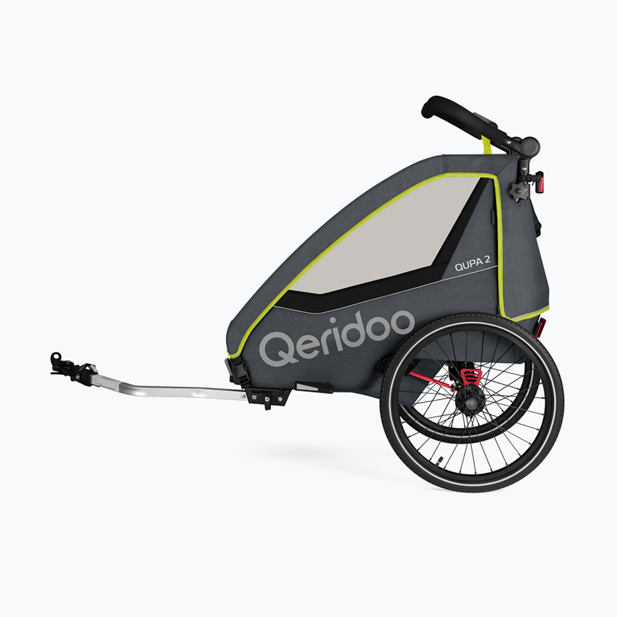Rimorchio per biciclette Qeridoo Qupa 2 lime (Qupa 2 Q-QUP-2-23-LI)