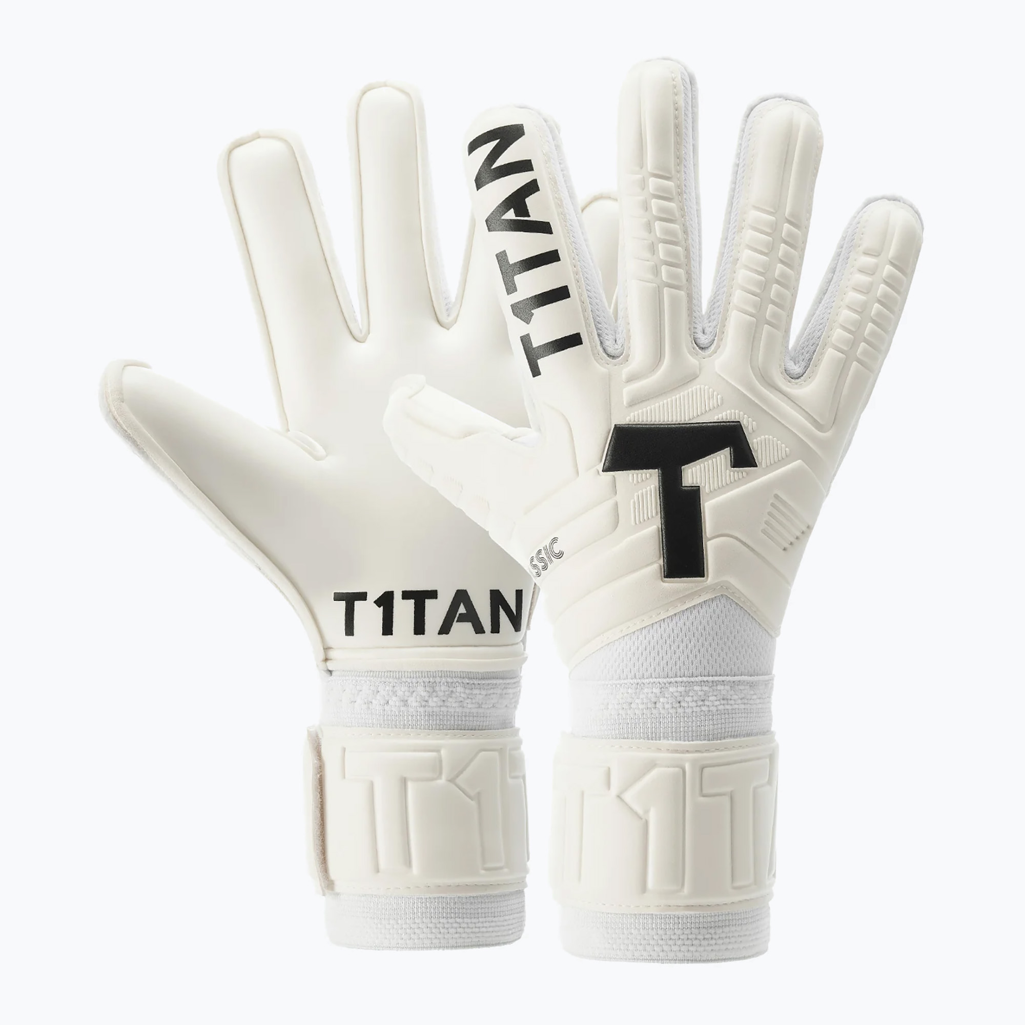T1TAN Guanti da portiere classici 1.0 Bianco-Out bianco (11) (Classic 1.0 White-Out 202328)