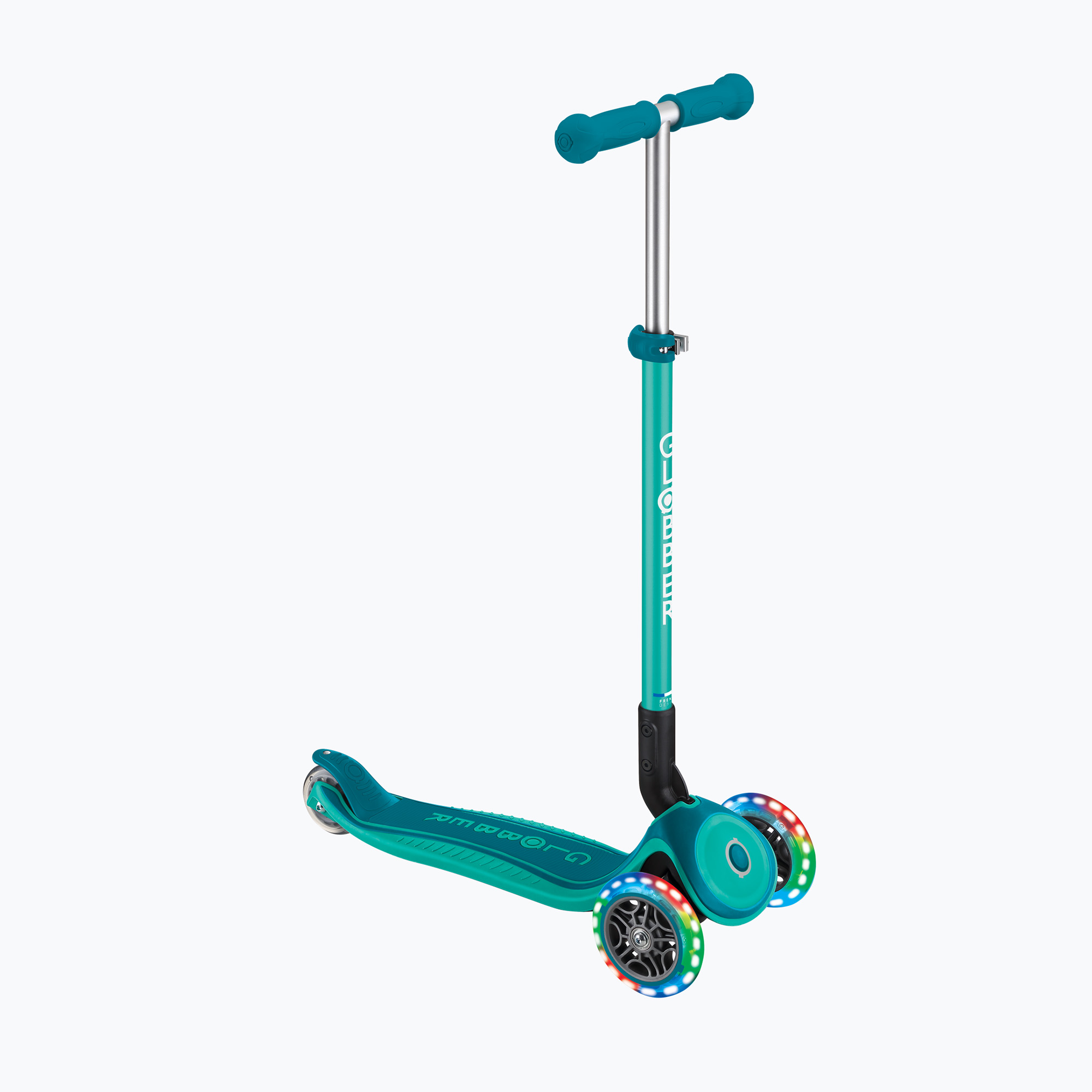 Globber Primo Pieghevole Plus Lights triciclo scooter per bambini verde smeraldo scuro (Primo Foldable Plus Lights 439-107)