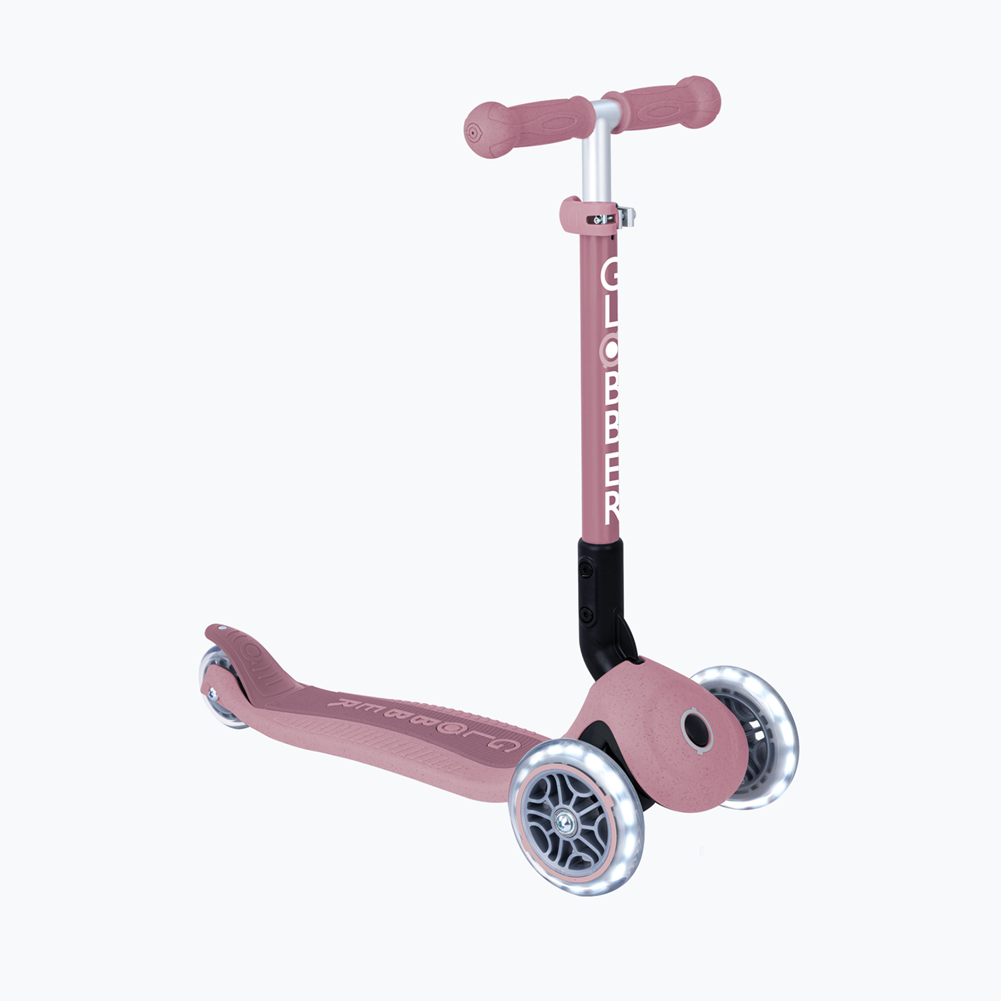 Globber Junior pieghevole luci Eco berry triciclo monopattino per bambini (Junior Foldable Lights Eco 692-510)