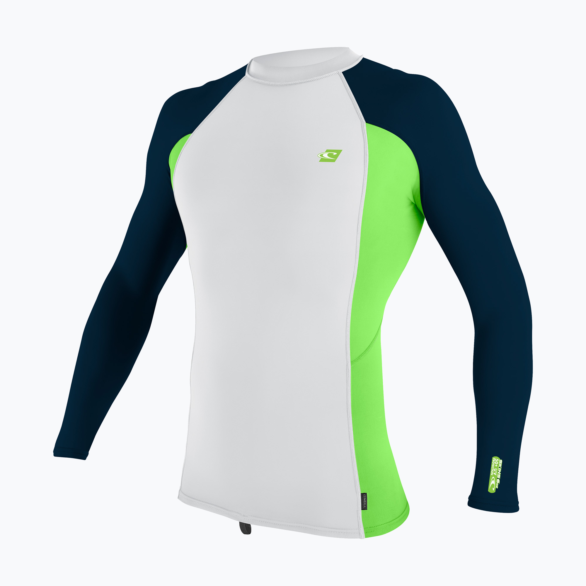 O'Neill Premium Skins Rash Guard uomo bianco/ dayglo/ abyssal manica lunga nuoto (L) (Premium Skins Rash Guard 4170B-HZ5)
