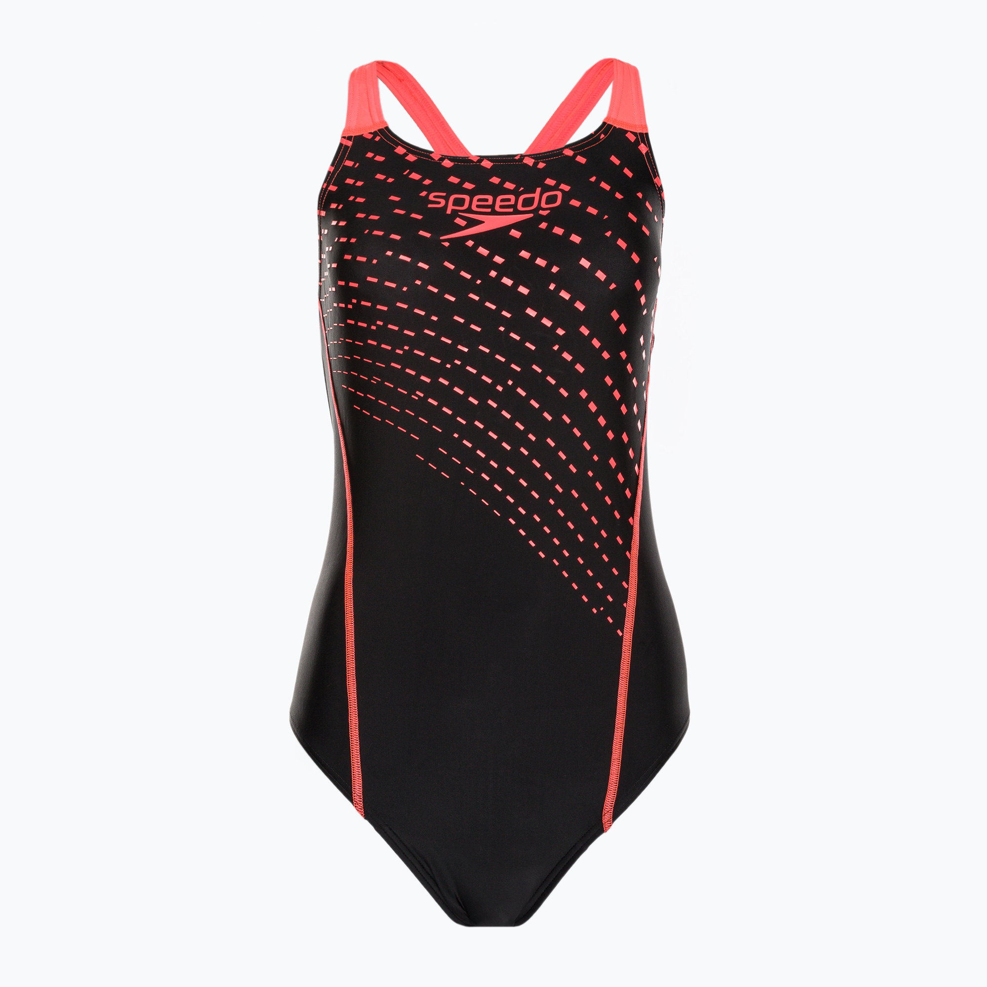 Speedo Medley Logo Medalist nero/rosso costume intero da donna (28) (Medley Logo Medalist 8-13474B441)
